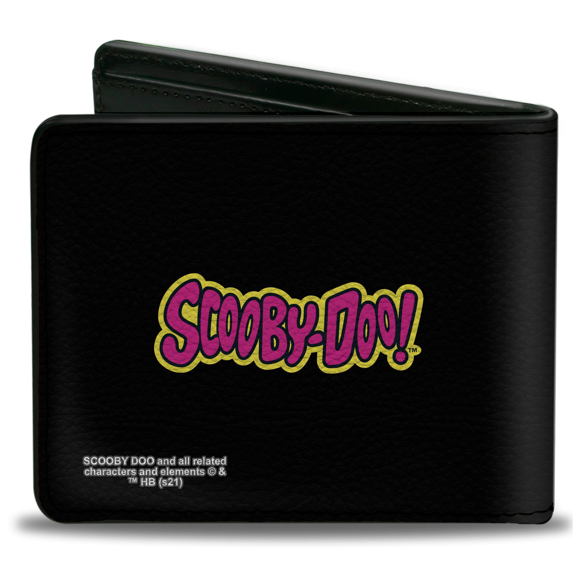 Bi-Fold Wallet - Scooby-Doo Monsters Chasing Shaggy UH SCOOB! Pose Green Yellow Pink Bi-Fold Wallets Scooby Doo
