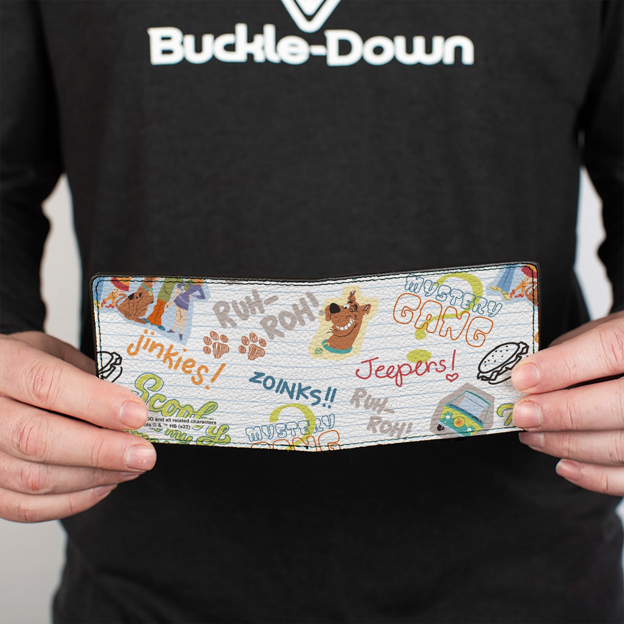 Bi-Fold Wallet - Scooby Doo Notebook Doodles Collage White Multi Color Bi-Fold Wallets Scooby Doo