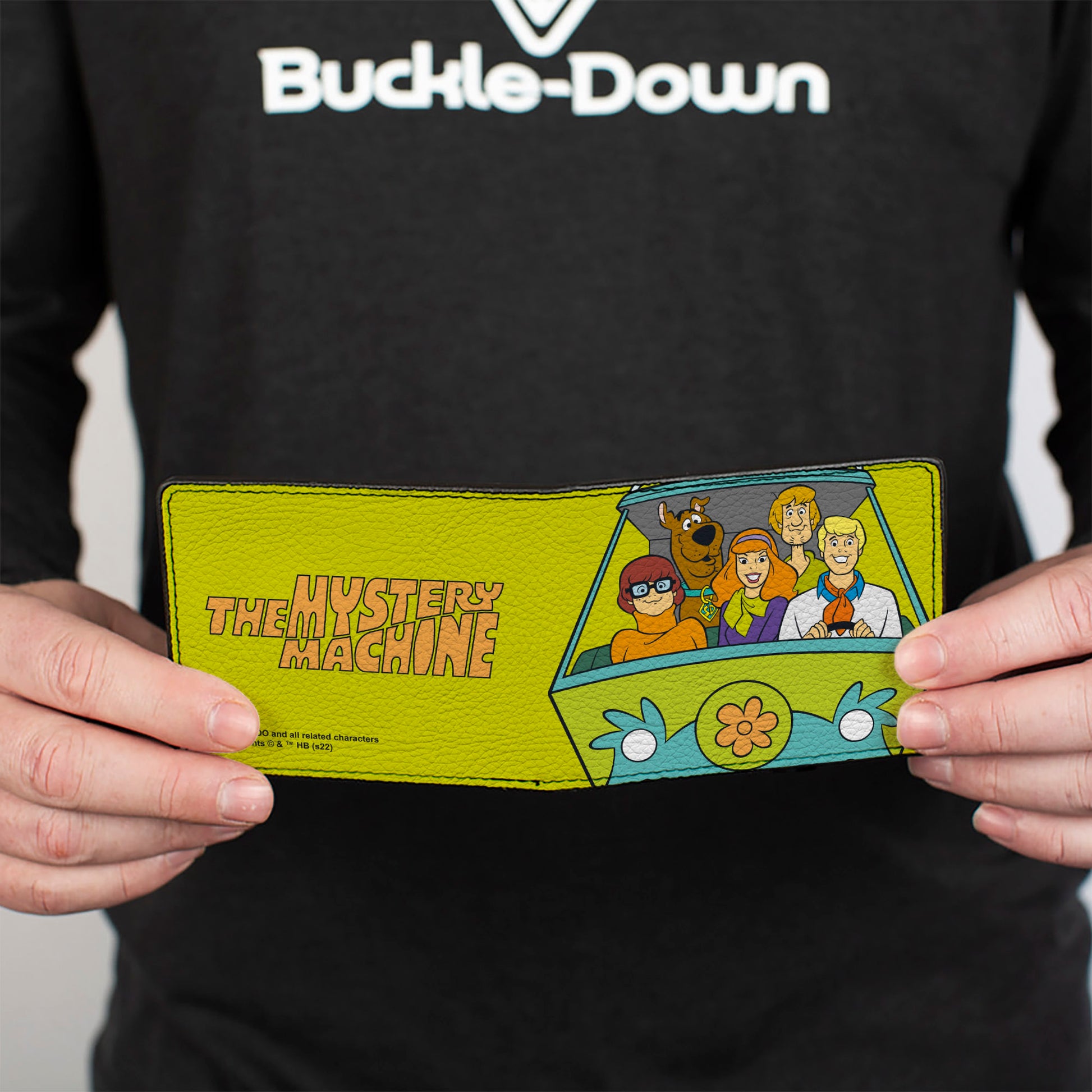 Bi-Fold Wallet - Scooby Doo Group Driving Mystery Machine Front Pose + Text Yellow Bi-Fold Wallets Scooby Doo
