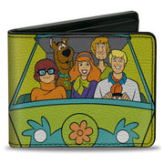 Bi-Fold Wallet - Scooby Doo Group Driving Mystery Machine Front Pose + Text Yellow Bi-Fold Wallets Scooby Doo