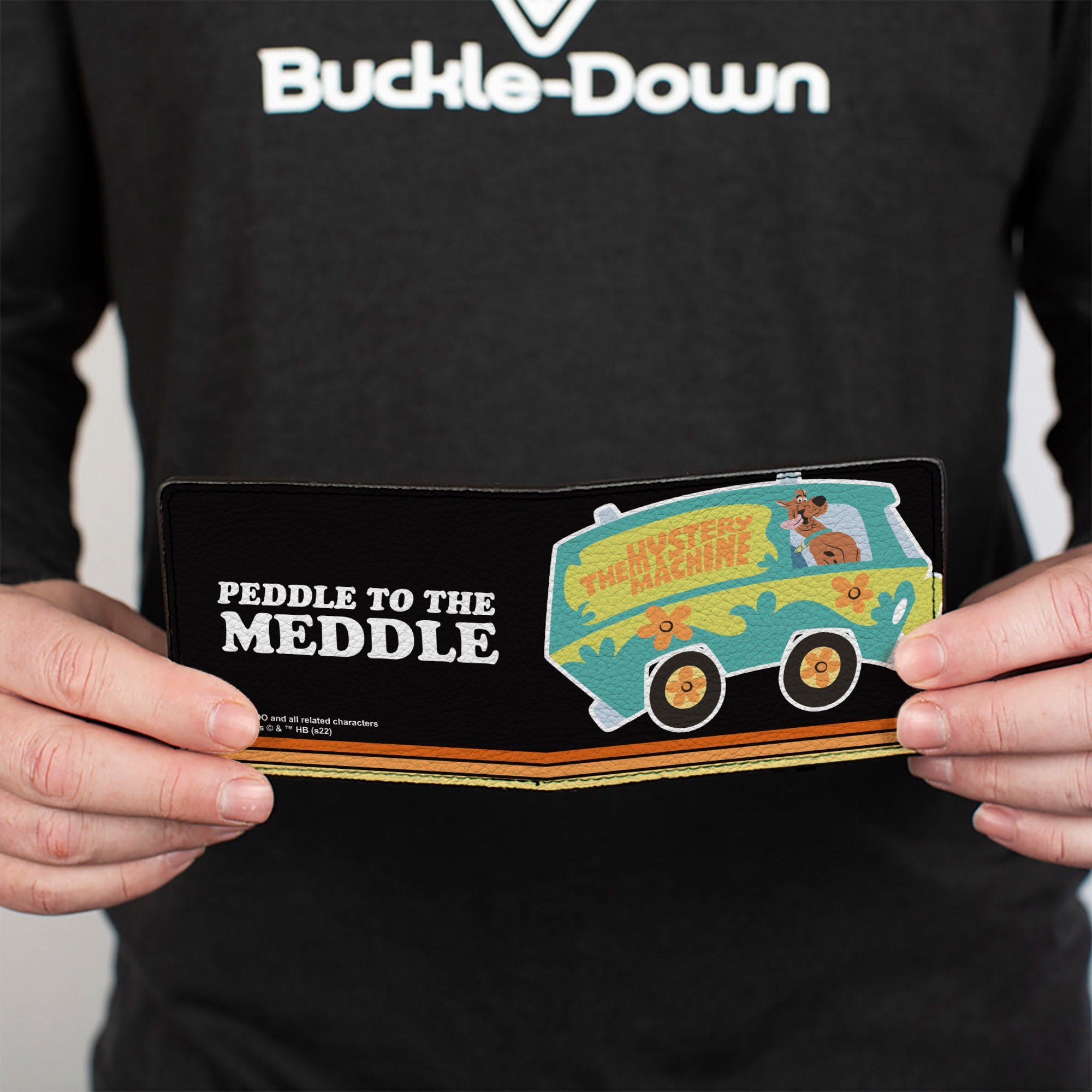 Bi-Fold Wallet - Scooby Doo Mystery Machine Pose PEDDLE TO THE MEDDLE Black/White Bi-Fold Wallets Scooby Doo