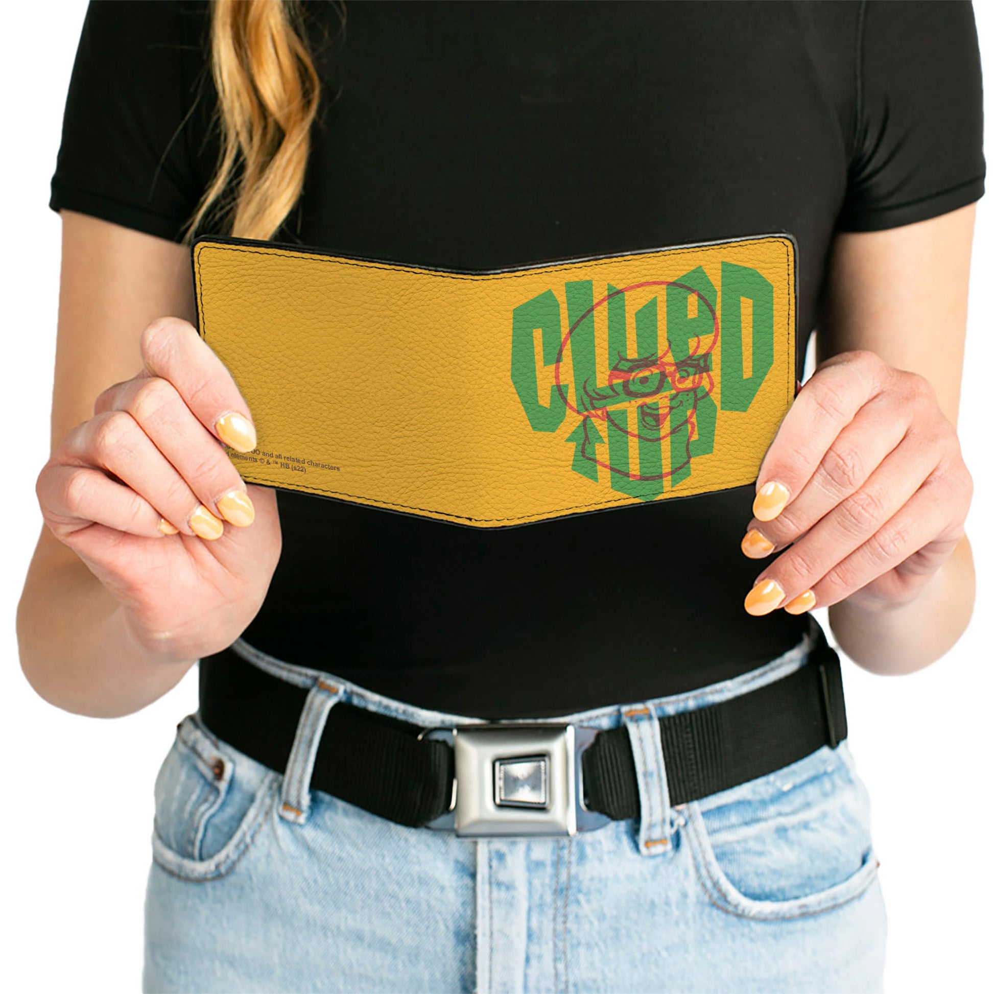 Bi-Fold Wallet - Scooby Doo Velma Smiling Face CLUED UP Yellow/Green/Red Bi-Fold Wallets Scooby Doo