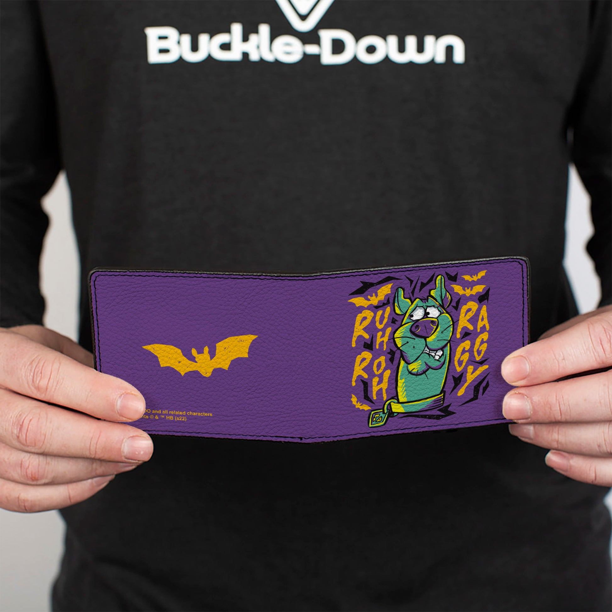 Bi-Fold Wallet - Scooby Doo Scared Pose RUH ROH RAGGY Purple/Yellow Bi-Fold Wallets Scooby Doo