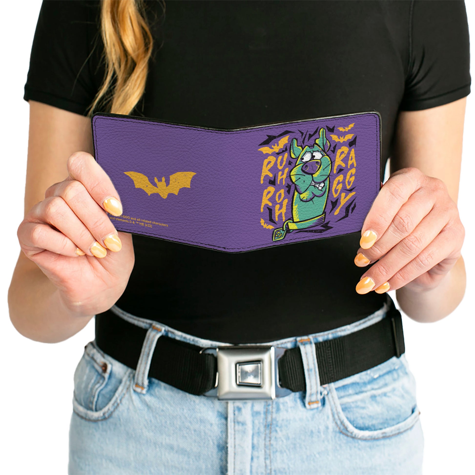 Bi-Fold Wallet - Scooby Doo Scared Pose RUH ROH RAGGY Purple/Yellow Bi-Fold Wallets Scooby Doo