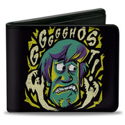 Bi-Fold Wallet - Scooby Doo Shaggy Scared GHOST! Pose Black Bi-Fold Wallets Scooby Doo