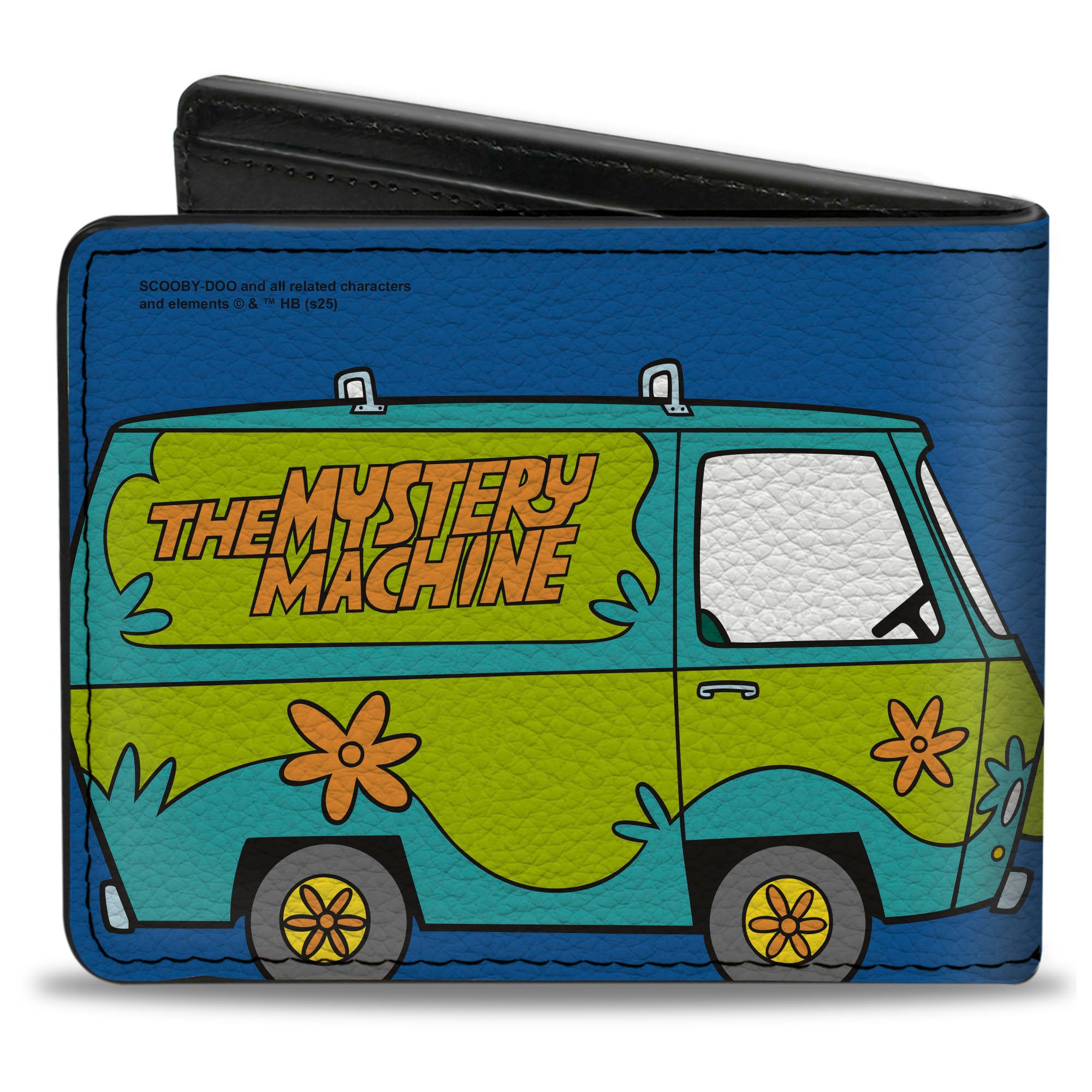 Bi-Fold Wallet - SCOOBY-DOO Mystery Machine and Character Group Pose Blue Bi-Fold Wallets Scooby Doo
