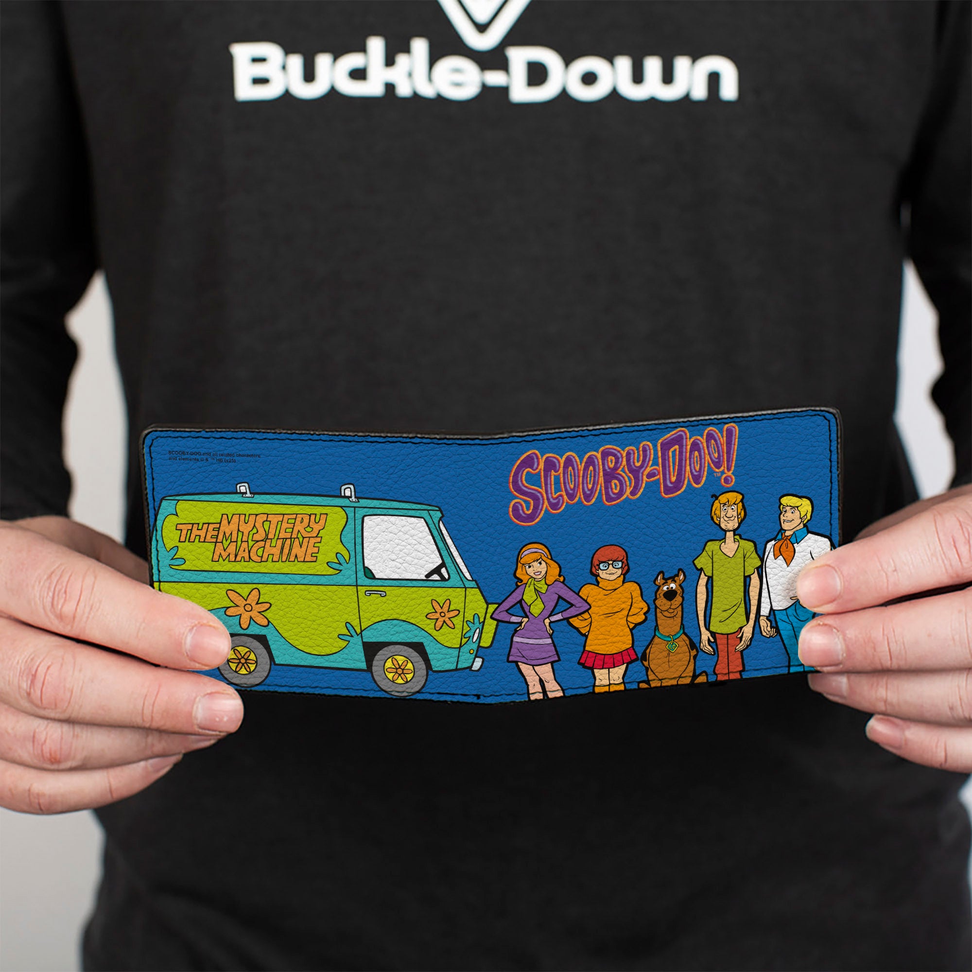 Bi-Fold Wallet - SCOOBY-DOO Mystery Machine and Character Group Pose Blue Bi-Fold Wallets Scooby Doo