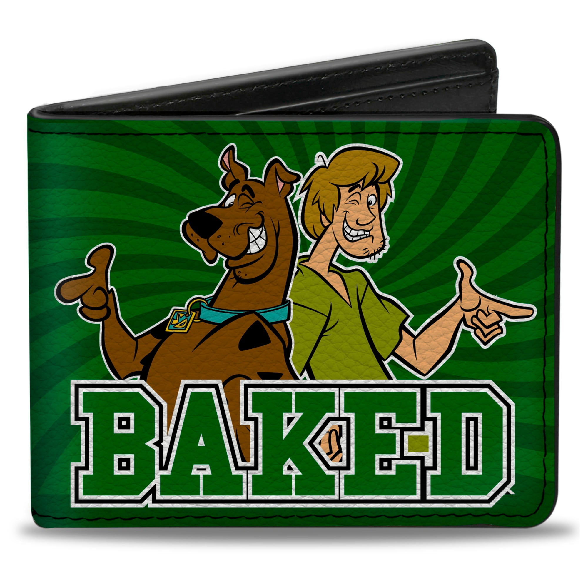 Bi-Fold Wallet - Scooby & Shaggy BAKED Rays Swirl Greens Bi-Fold Wallets Scooby Doo