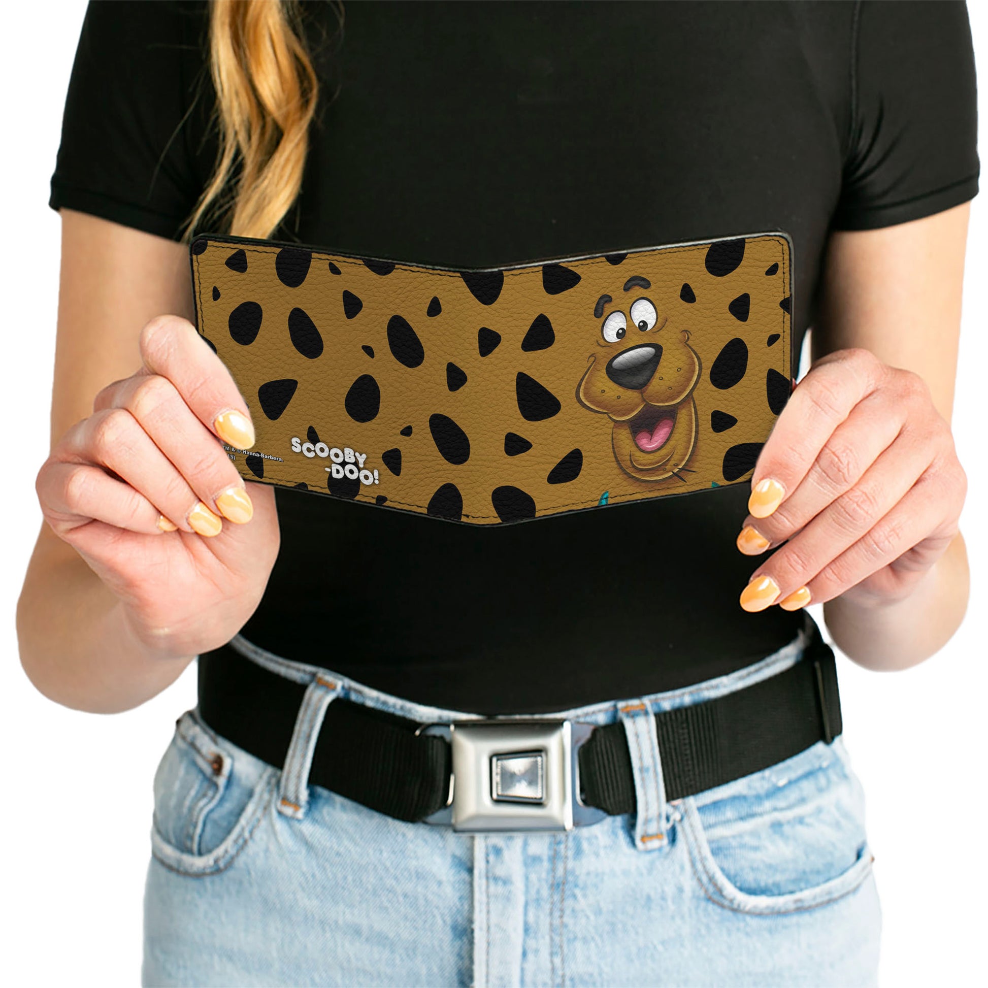 Bi-Fold Wallet - SCOOBY DOO CLOSE-UP Expression Spots Brown Black White Bi-Fold Wallets Scooby Doo