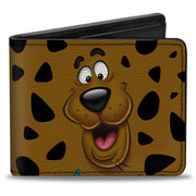 Bi-Fold Wallet - SCOOBY DOO CLOSE-UP Expression Spots Brown Black White Bi-Fold Wallets Scooby Doo