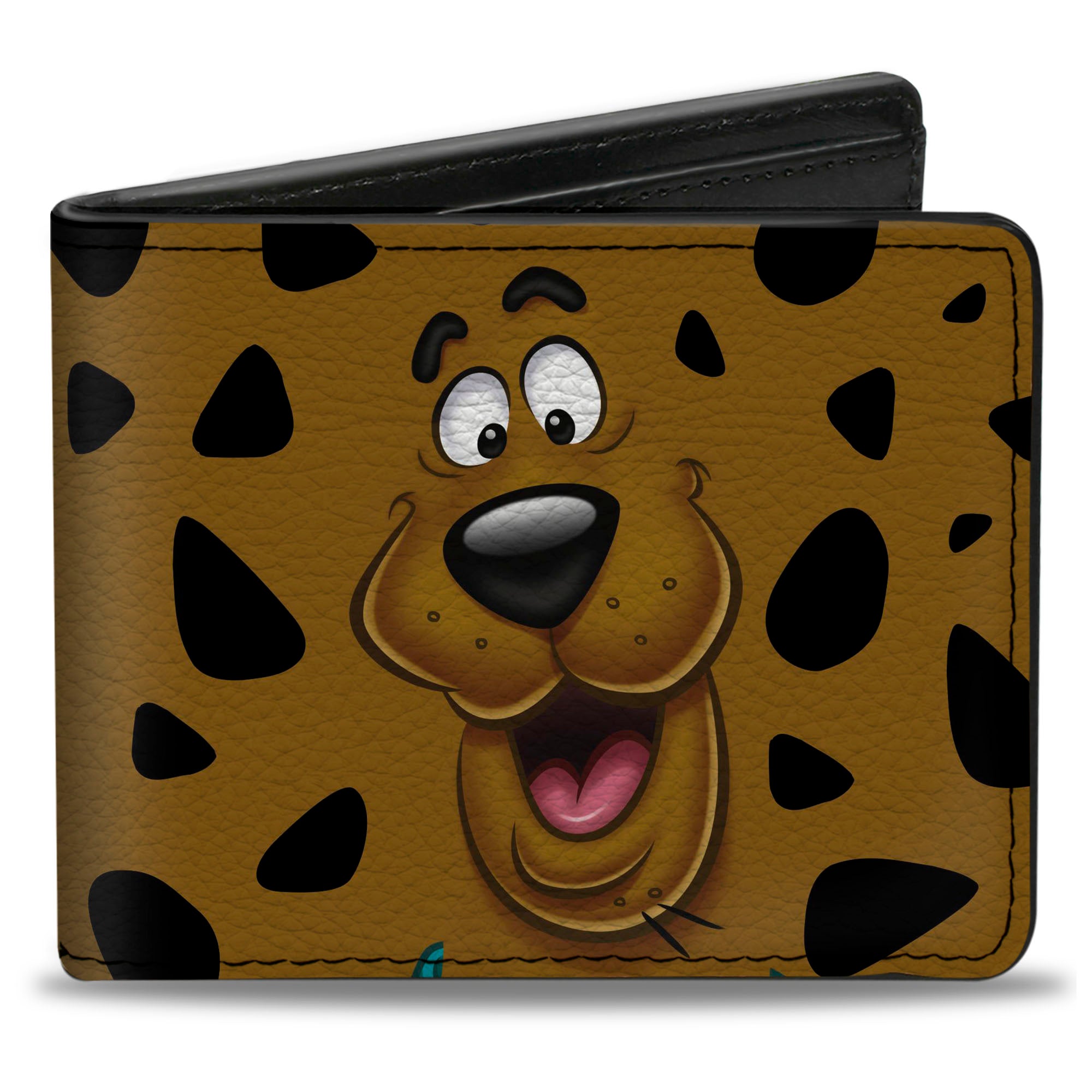 Bi-Fold Wallet - SCOOBY DOO CLOSE-UP Expression Spots Brown Black White Bi-Fold Wallets Scooby Doo