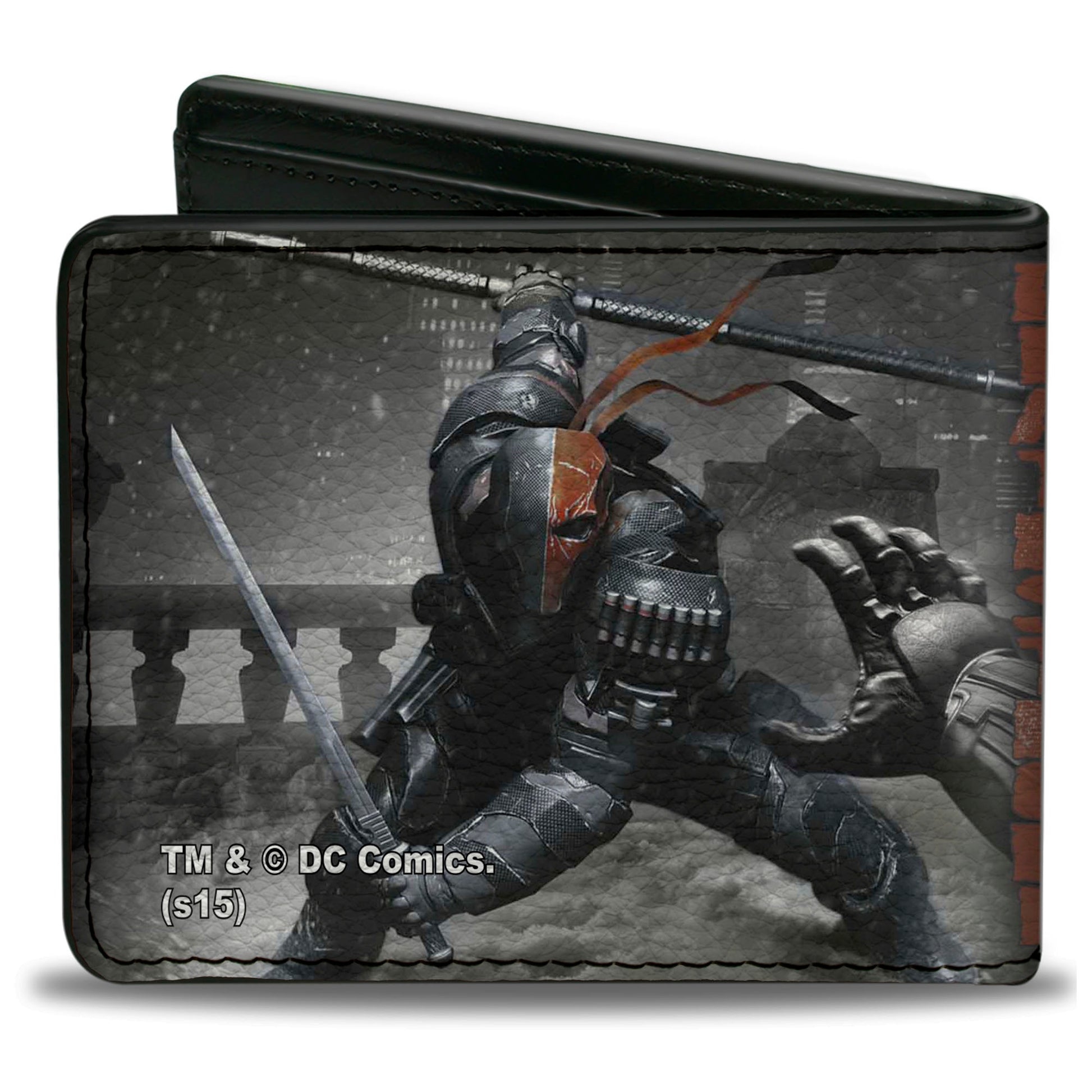 Bi-Fold Wallet - DEATHSTROKE Arkham Origins Action Pose Snow Grays Red Bi-Fold Wallets DC Comics