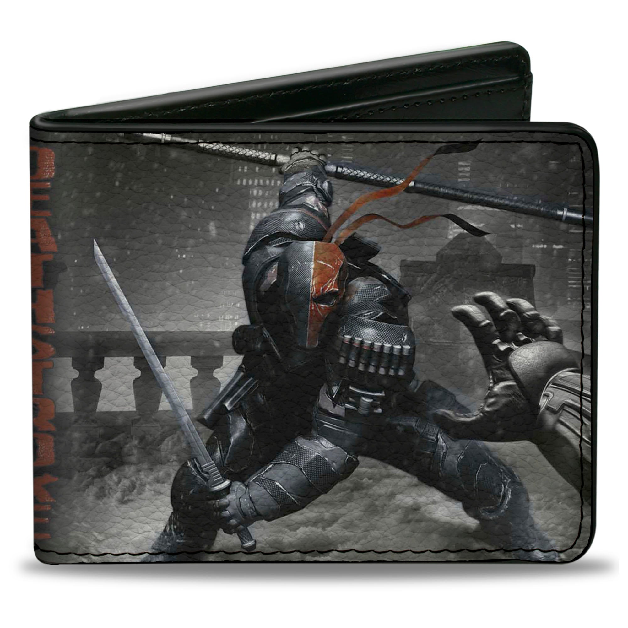 Bi-Fold Wallet - DEATHSTROKE Arkham Origins Action Pose Snow Grays Red Bi-Fold Wallets DC Comics