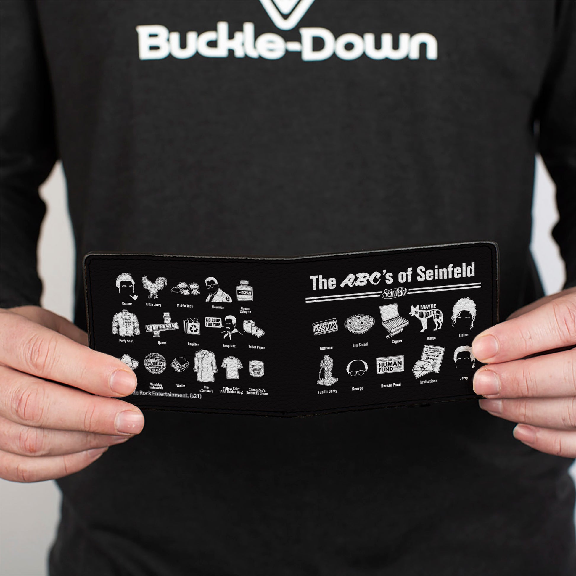 Bi-Fold Wallet - Seinfeld THE ABC's OF SEINFELD Icons Black White Bi-Fold Wallets Seinfeld