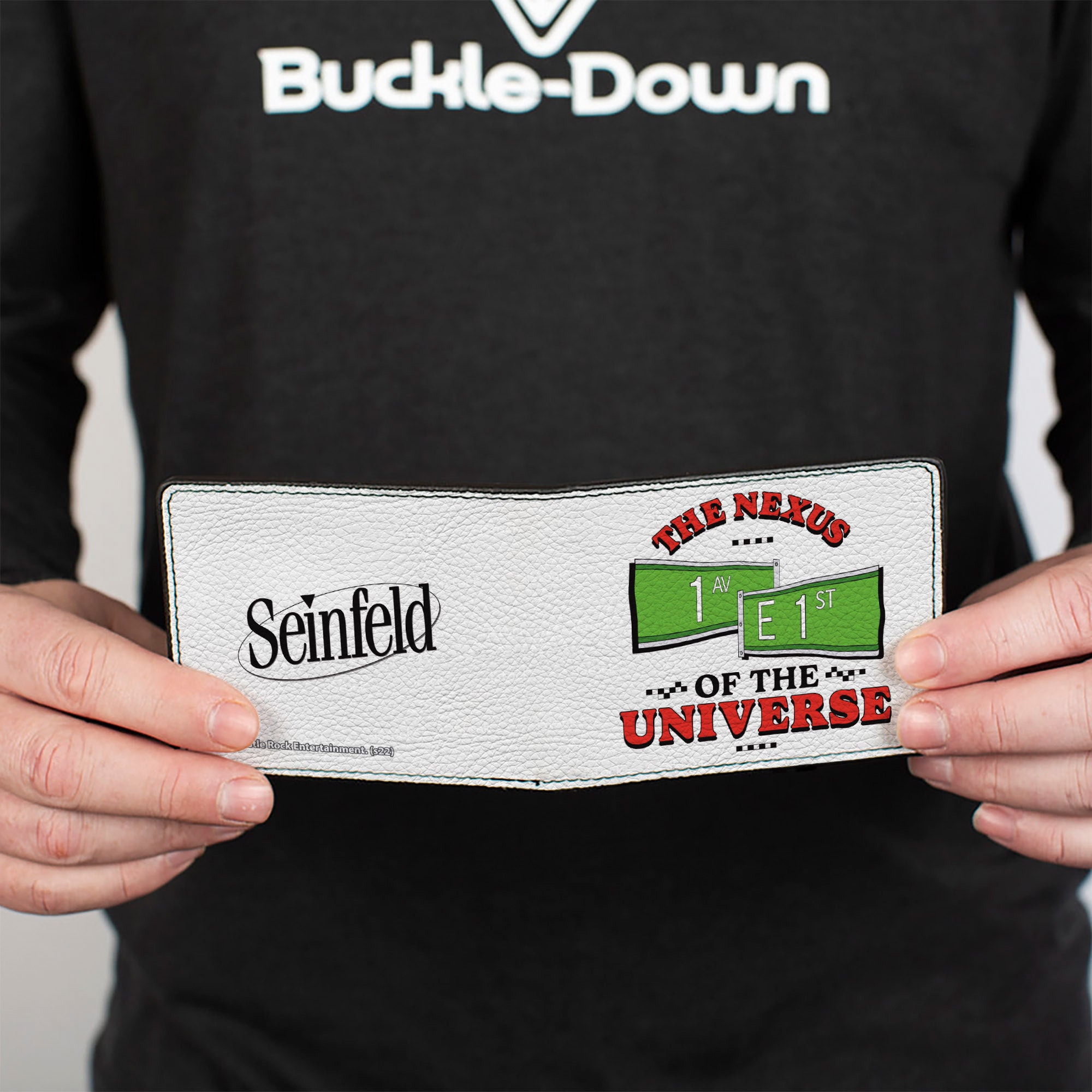 Bi-Fold Wallet - Seinfeld Street Signs THE NEXUS OF THE UNIVERSE + Logo White Black Red Green Bi-Fold Wallets Seinfeld