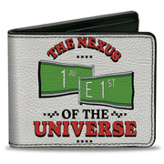 Bi-Fold Wallet - Seinfeld Street Signs THE NEXUS OF THE UNIVERSE + Logo White Black Red Green Bi-Fold Wallets Seinfeld