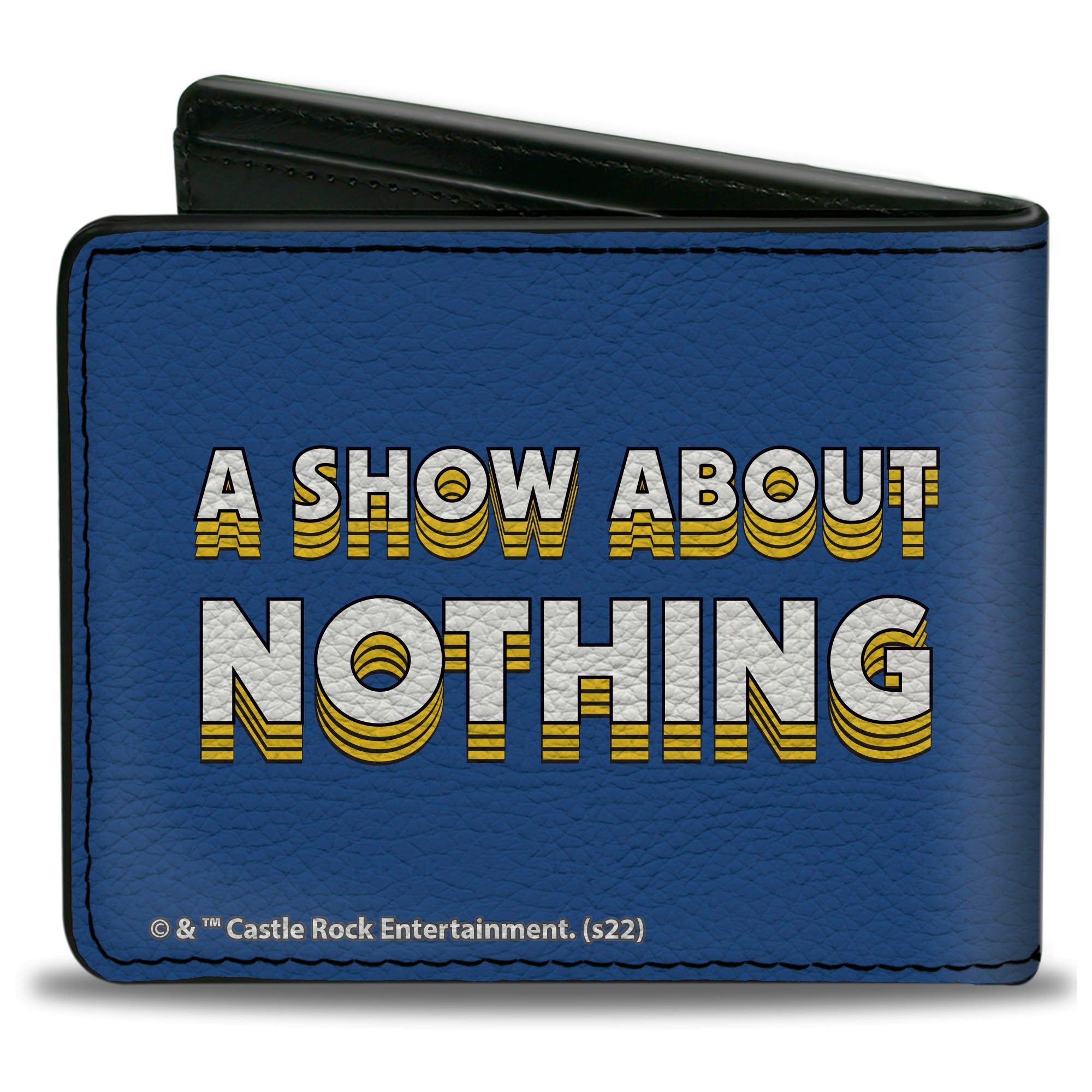 Bi-Fold Wallet - Seinfeld Group Pose + A SHOW ABOUT NOTHING Quote Blues Yellow White Bi-Fold Wallets Seinfeld