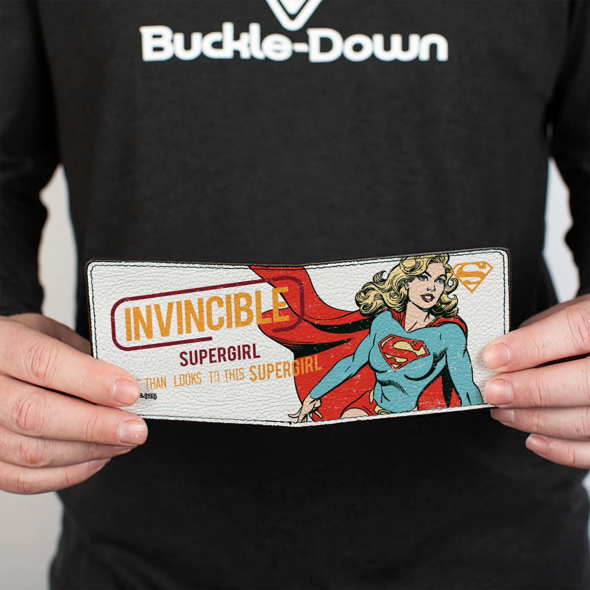 Bi-Fold Wallet - Supergirl INVINCIBLE Running Pose White/Red/Yellow Bi-Fold Wallets DC Comics