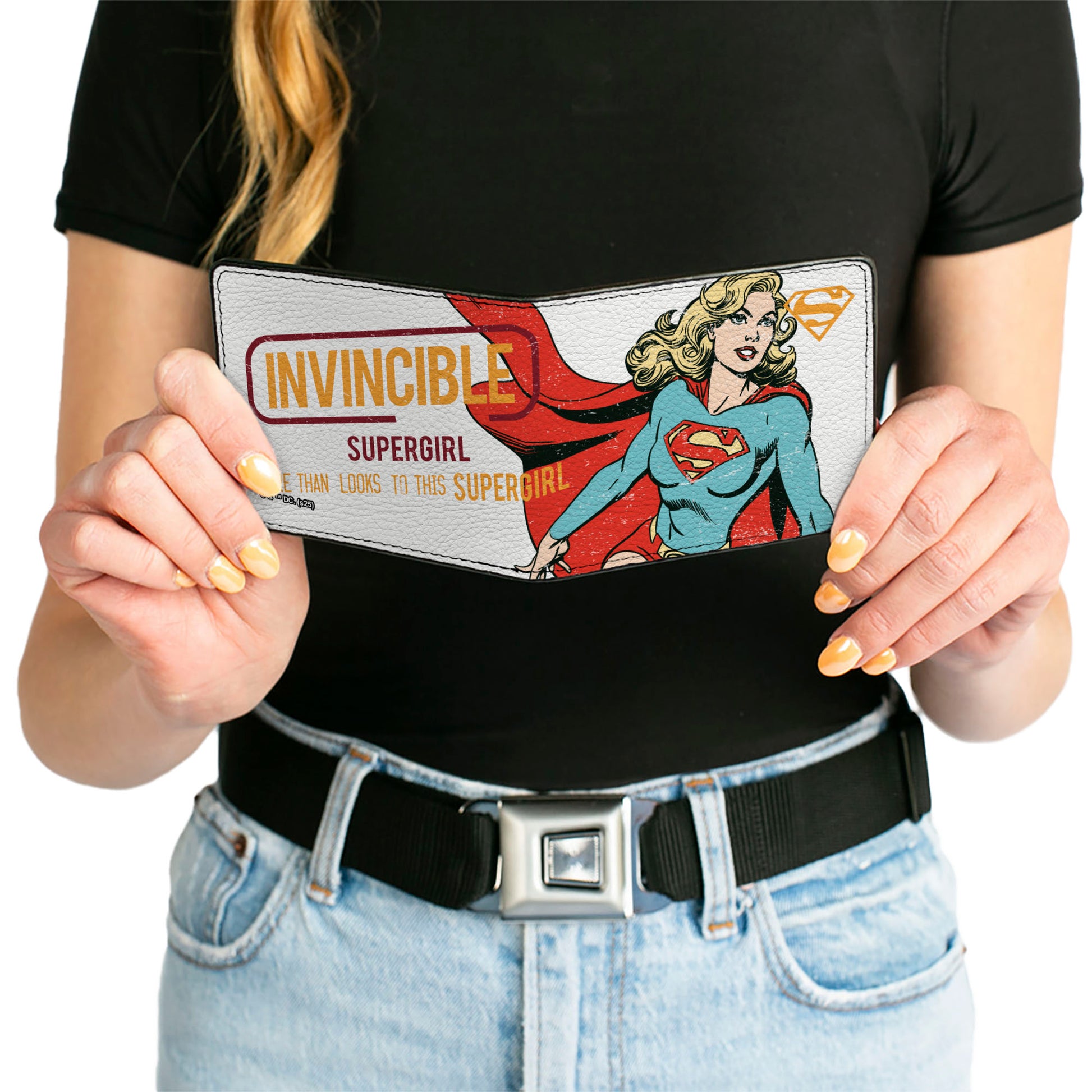 Bi-Fold Wallet - Supergirl INVINCIBLE Running Pose White/Red/Yellow Bi-Fold Wallets DC Comics