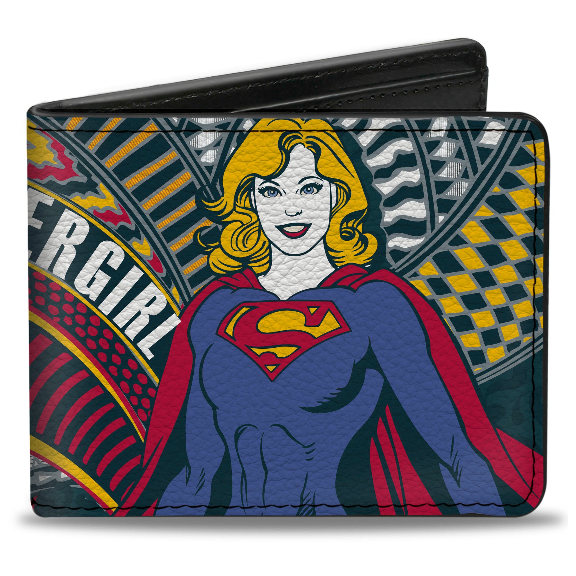 Bi-Fold Wallet - SUPERGIRL Pose and Super Shield Navy/Red/Yellow Bi-Fold Wallets DC Comics