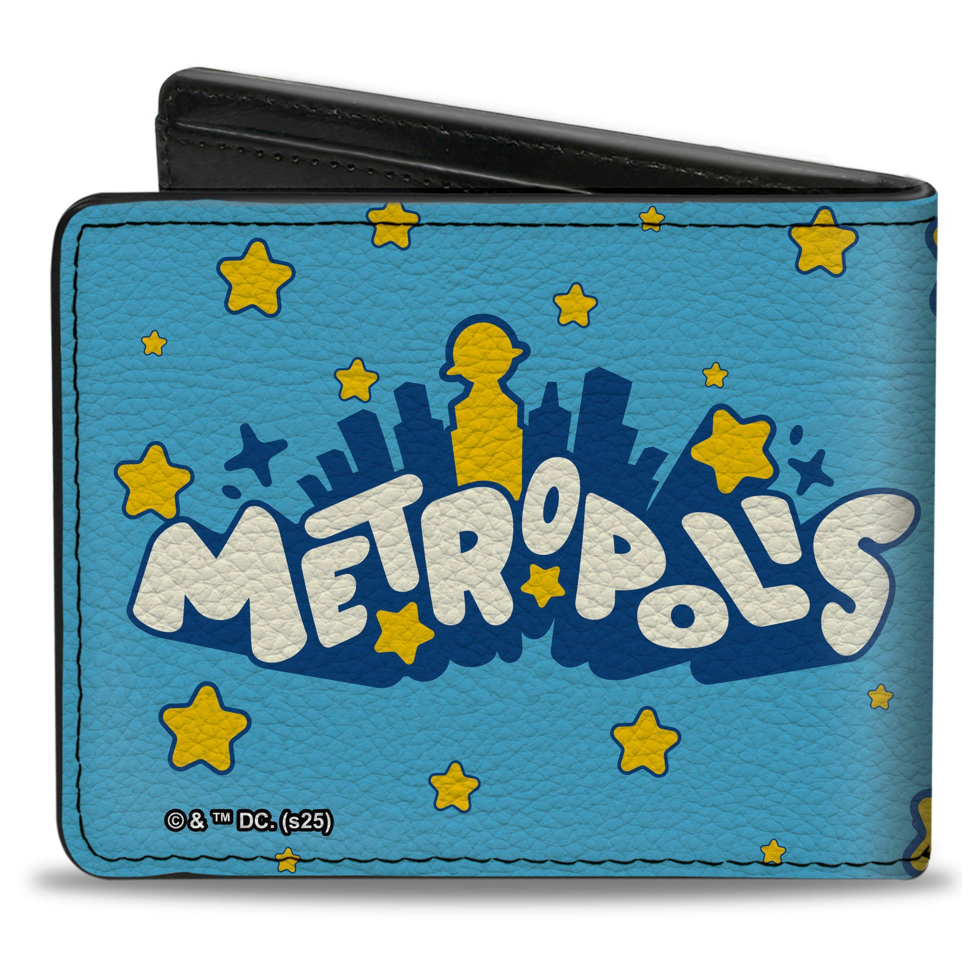 Bi-Fold Wallet - SUPERGIRL Pop Pose METROPOLIS Skyline Blues/Yellow Bi-Fold Wallets DC Comics