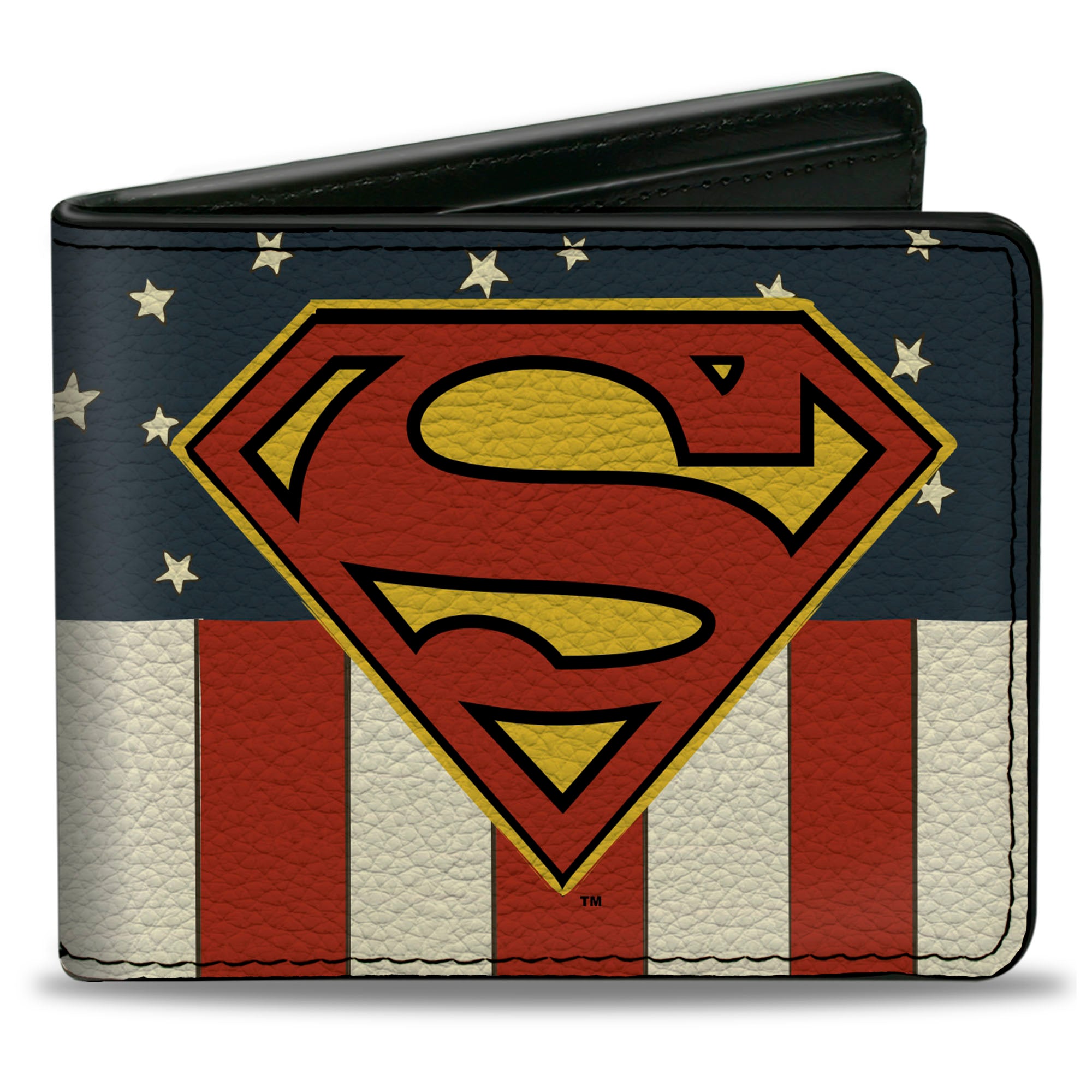 Bi-Fold Wallet - Superman Shield Americana Red White Blue Yellow Bi-Fold Wallets DC Comics