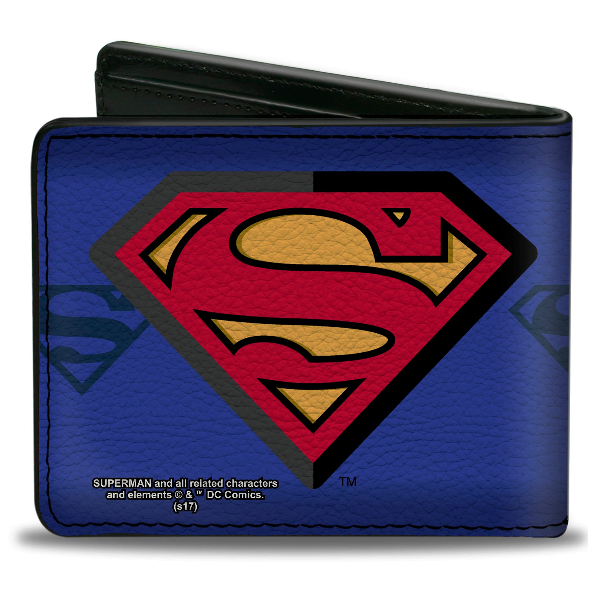 Bi-Fold Wallet - Superman Shield Centered Shield Stripe Blues Bi-Fold Wallets DC Comics