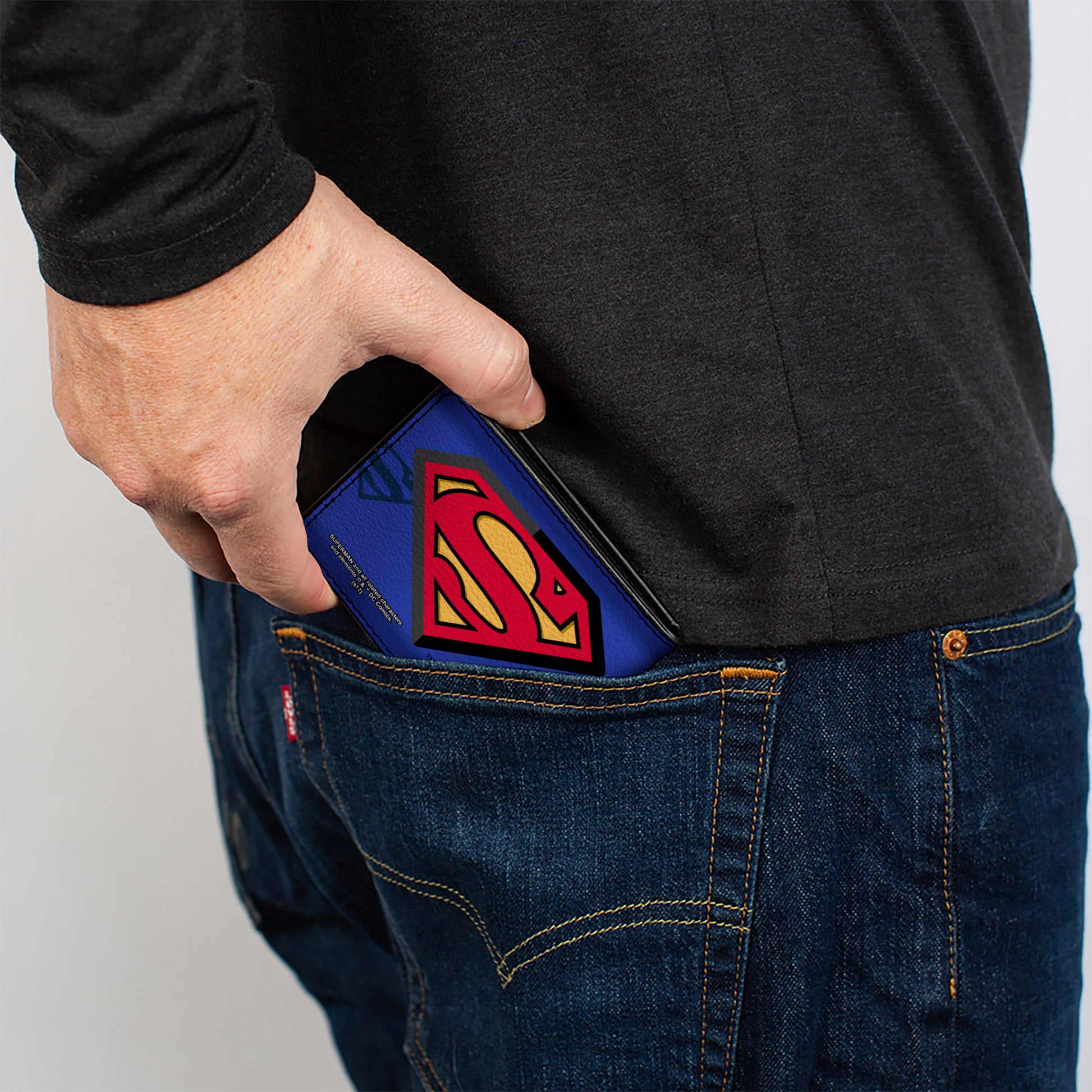 Bi-Fold Wallet - Superman Shield Centered Shield Stripe Blues Bi-Fold Wallets DC Comics