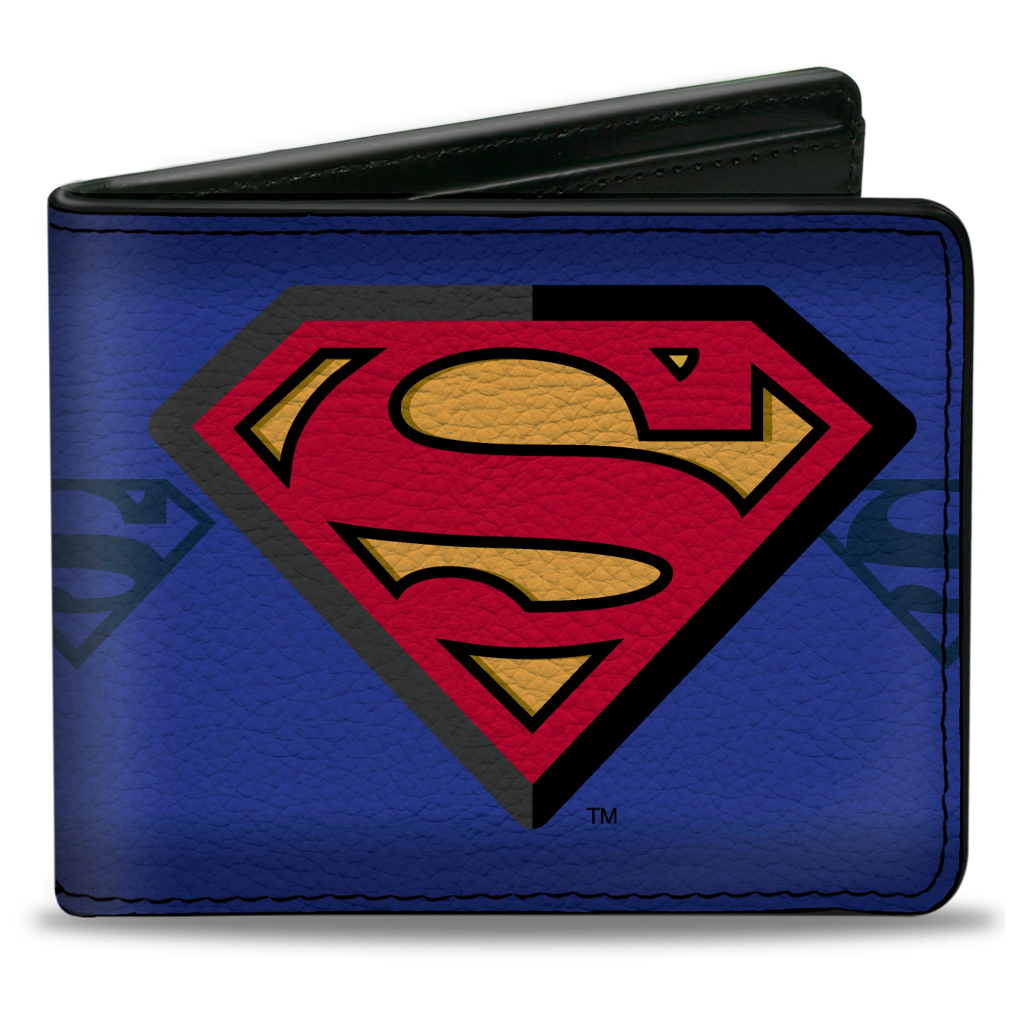 Bi-Fold Wallet - Superman Shield Centered Shield Stripe Blues Bi-Fold Wallets DC Comics