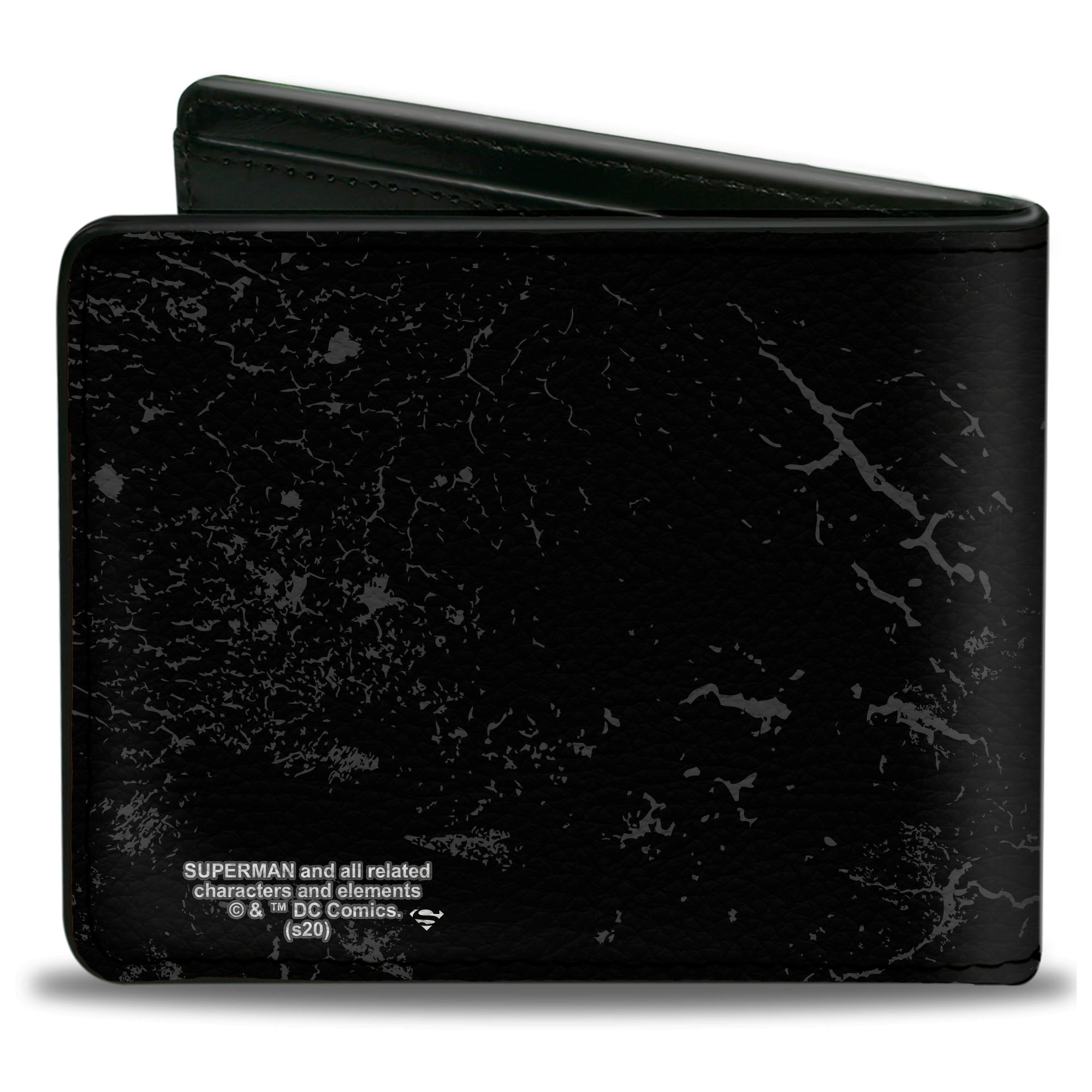 Bi-Fold Wallet - Superman THE ORIGINAL MAN OF STEEL Badge Weathered Black Red Yellow Bi-Fold Wallets DC Comics