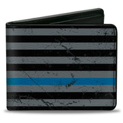 Bi-Fold Wallet - Superman Shield Thin Blue Line Weathered Gray/Black/Blue Bi-Fold Wallets DC Comics