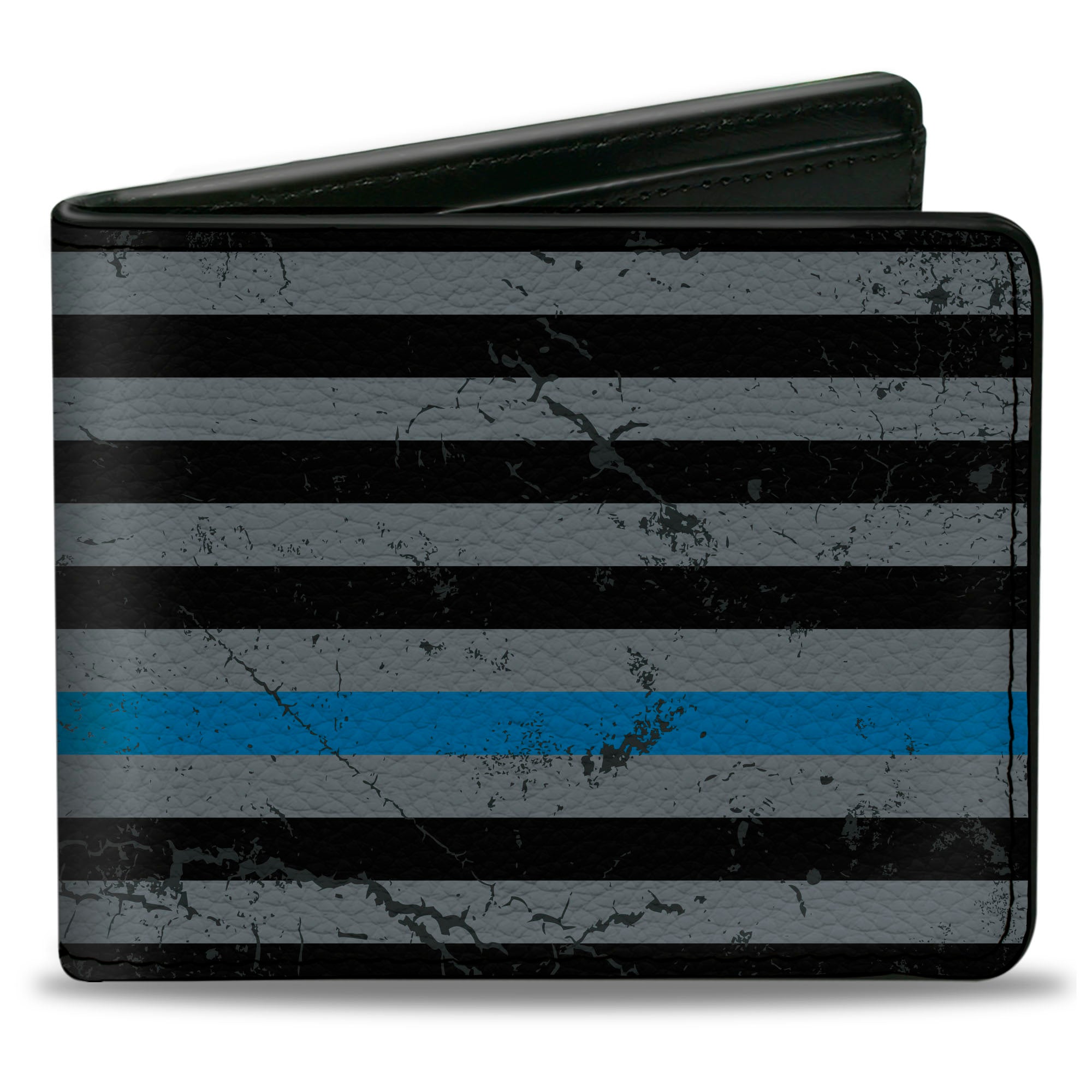 Bi-Fold Wallet - Superman Shield Thin Blue Line Weathered Gray/Black/Blue Bi-Fold Wallets DC Comics