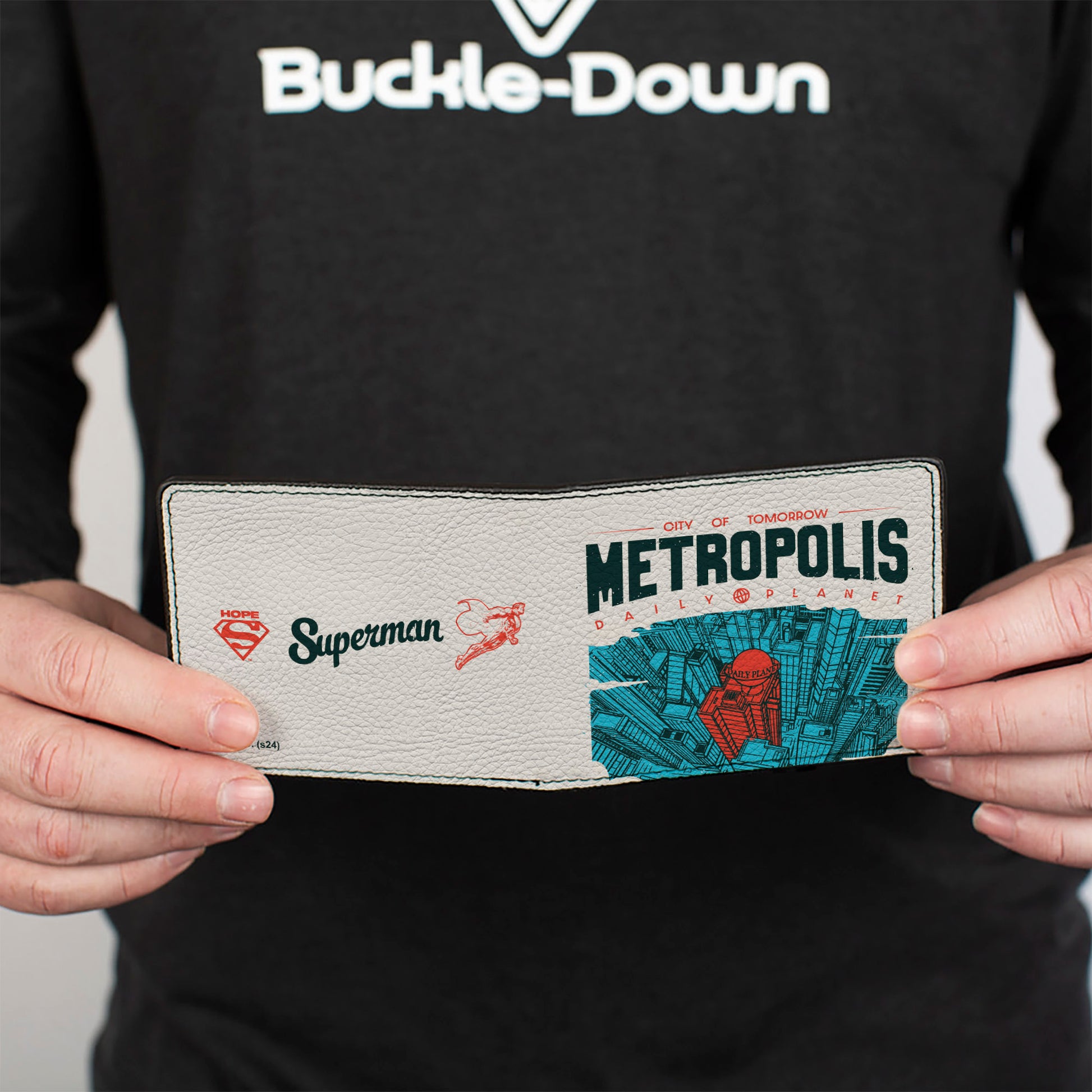 Bi-Fold Wallet - Superman METROPOLIS DAILY PLANET Sky View White/Blue/Red Bi-Fold Wallets DC Comics