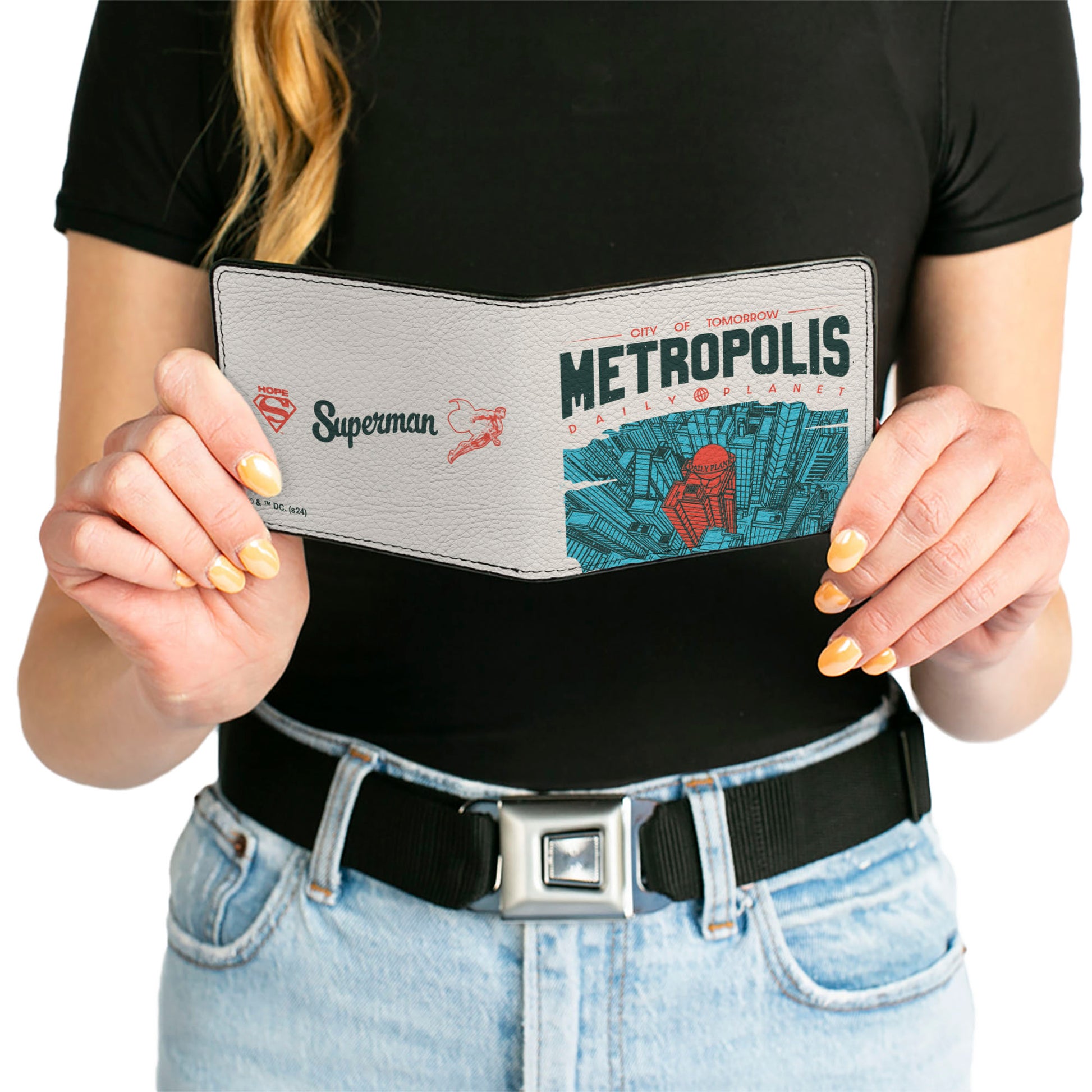 Bi-Fold Wallet - Superman METROPOLIS DAILY PLANET Sky View White/Blue/Red Bi-Fold Wallets DC Comics