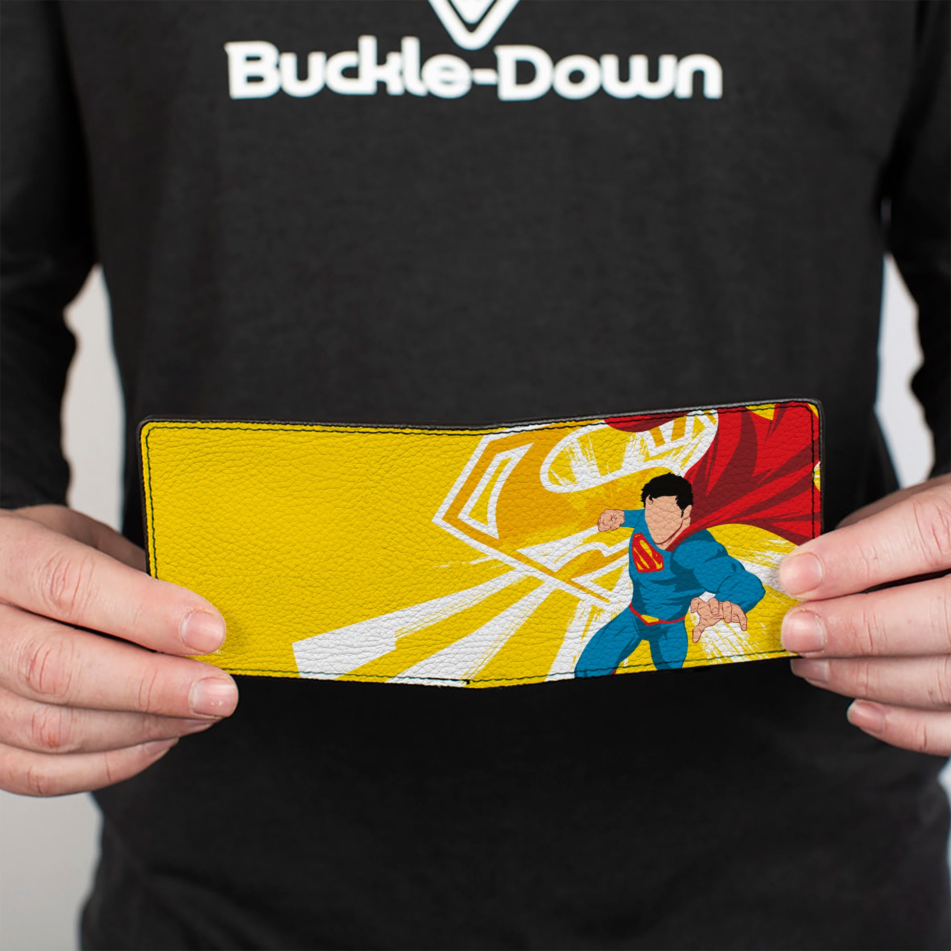 Bi-Fold Wallet - Superman Action Silhouette Pose Yellows/White Bi-Fold Wallets DC Comics