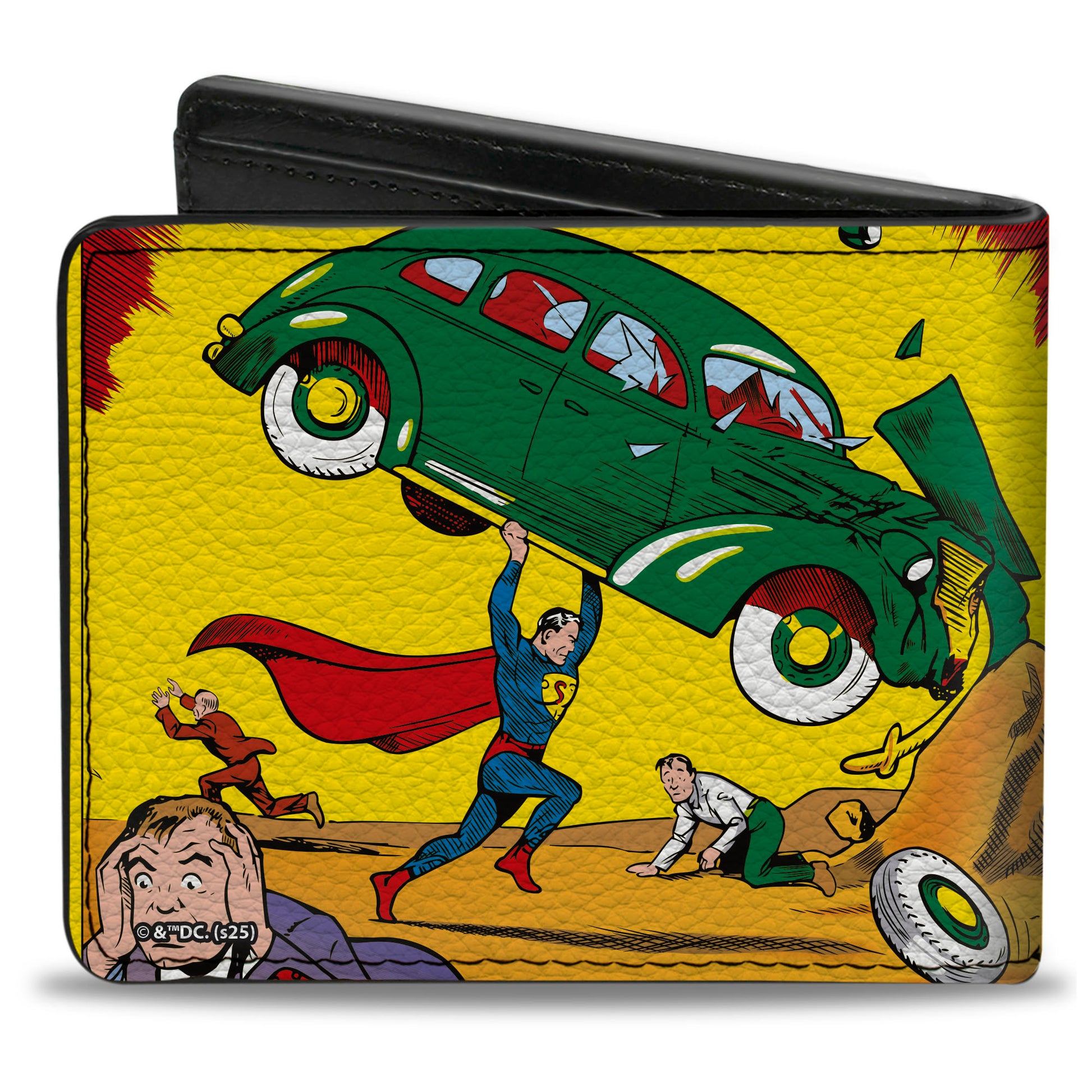 Bi-Fold Wallet - Superman ACTION COMICS Lifting Car Comic Book Cover Scene Bi-Fold Wallets DC Comics