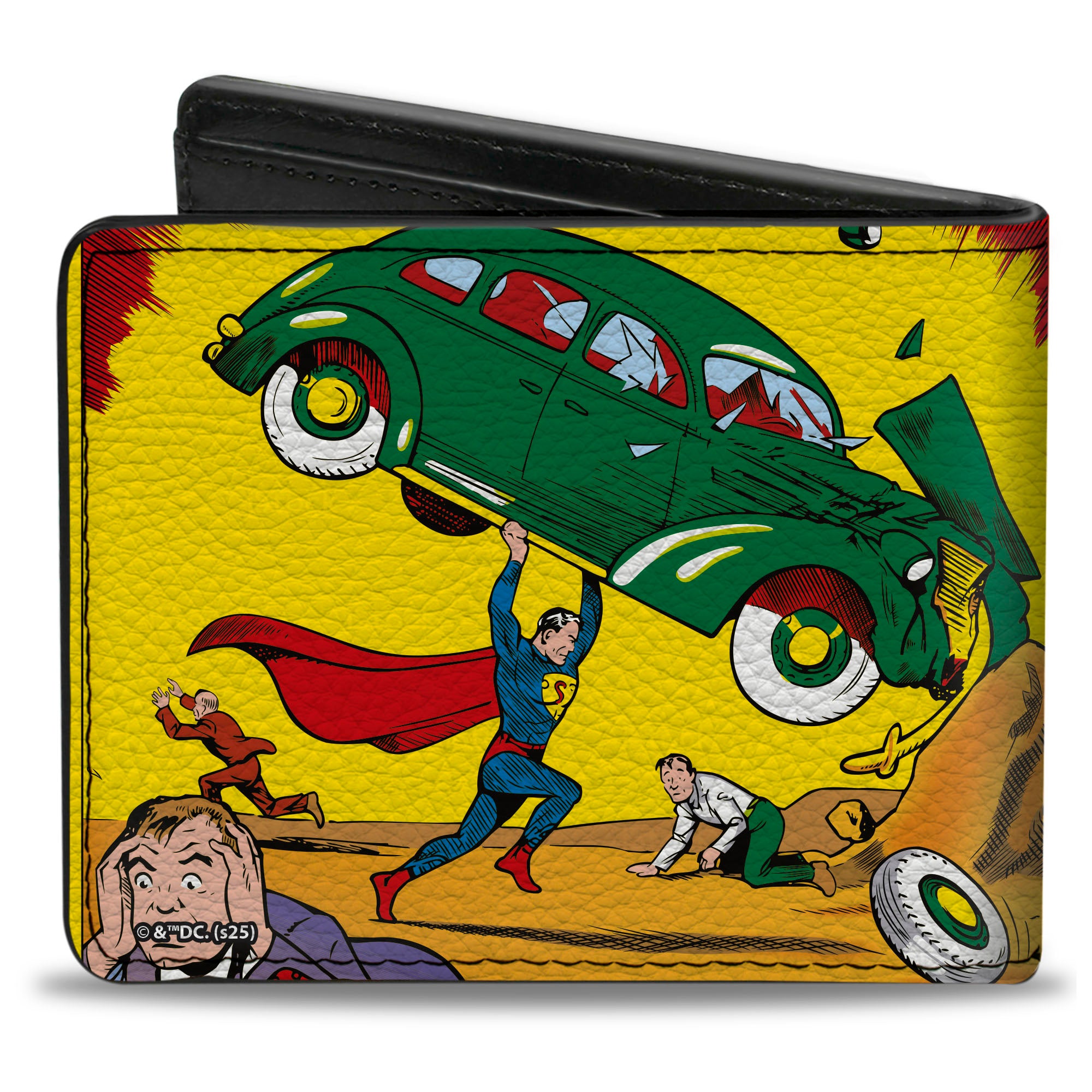 Bi-Fold Wallet - Superman ACTION COMICS Lifting Car Comic Book Cover Scene Bi-Fold Wallets DC Comics