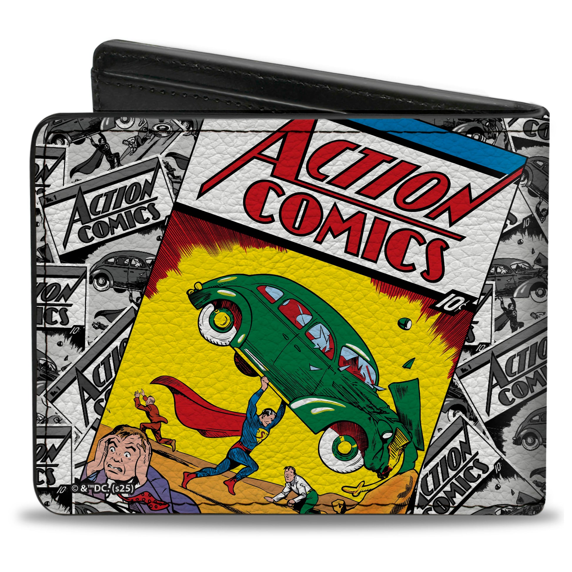 Bi-Fold Wallet - Superman ACTION COMICS One Comic Book Cover Scene Stacked Bi-Fold Wallets DC Comics