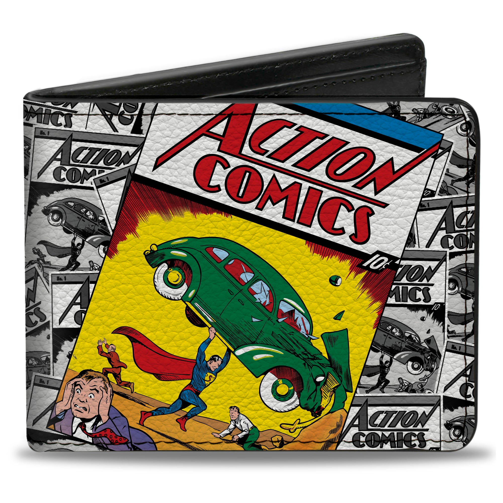 Bi-Fold Wallet - Superman ACTION COMICS One Comic Book Cover Scene Stacked Bi-Fold Wallets DC Comics