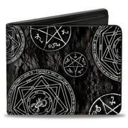 Bi-Fold Wallet - Supernatural Devil's Trap Pentagrams Grays Black White Bi-Fold Wallets Supernatural