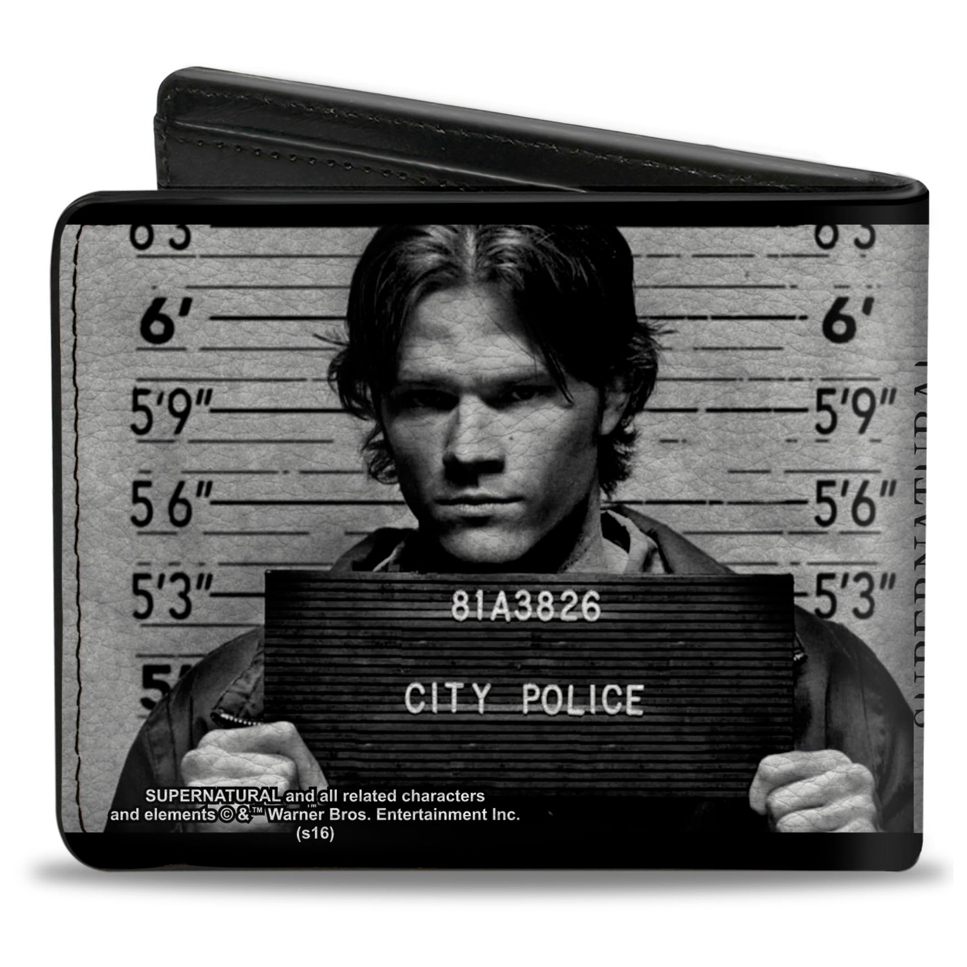 Bi-Fold Wallet - Supernatural Dean + Sam Mug Shots Grays Black White Bi-Fold Wallets Supernatural