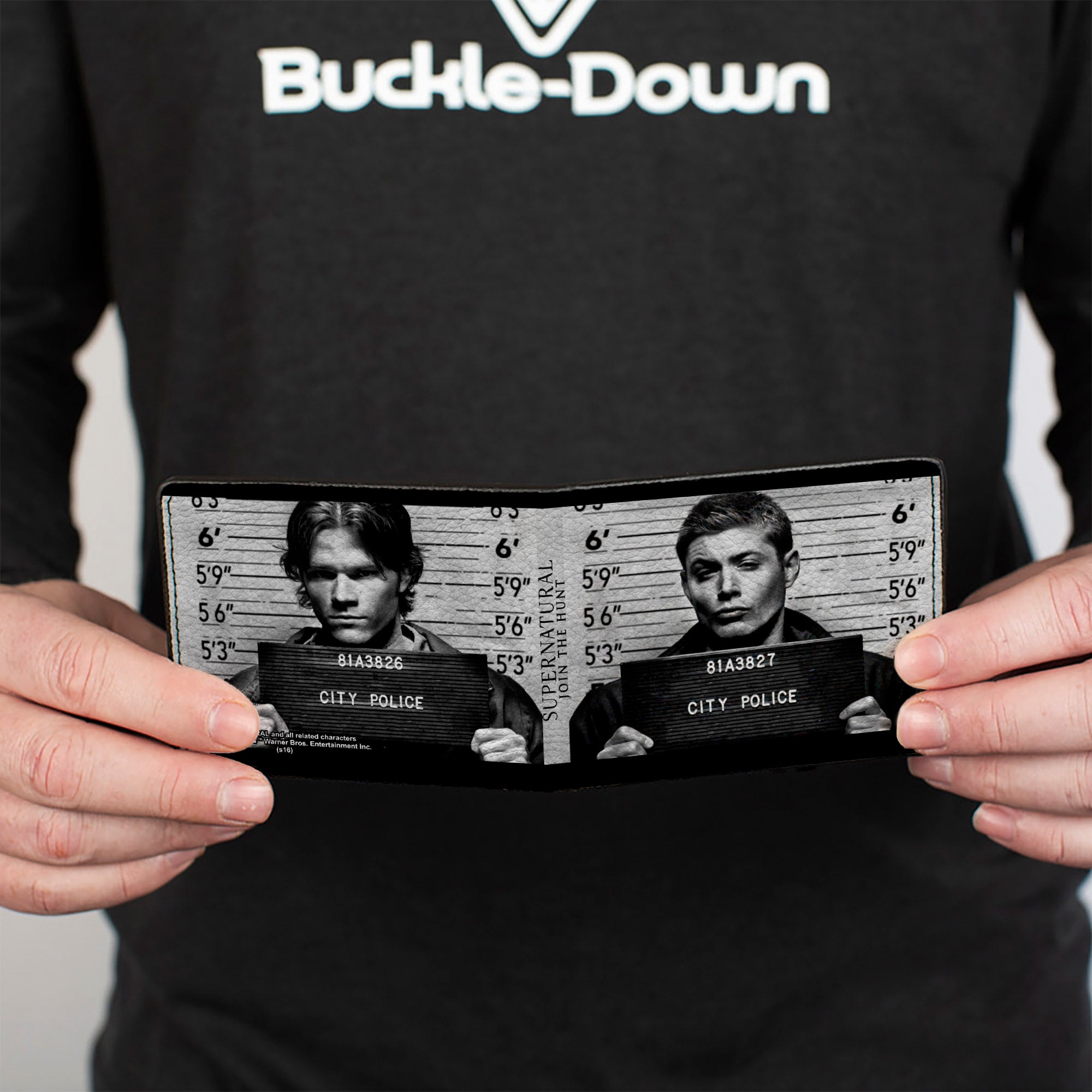 Bi-Fold Wallet - Supernatural Dean + Sam Mug Shots Grays Black White Bi-Fold Wallets Supernatural