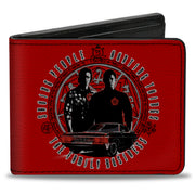 Bi-Fold Wallet - Supernatural Sam & Dean Pose Impala Symbols SAVING PEOPLE-HUNTING THINGS-THE FAMILY BUSINESS Red Grays Black Bi-Fold Wallets Supernatural