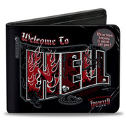 Bi-Fold Wallet - Supernatural WELCOME TO HELL Flames Skulls Chains Black Gray Red White Bi-Fold Wallets Supernatural