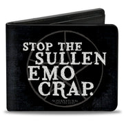 Bi-Fold Wallet - STOP THE SULLEN EMO CRAP Pentagram Black Grays White Bi-Fold Wallets Supernatural