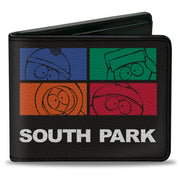 Bi-Fold Wallet - SOUTH PARK Boys Face Blocks and Text Black/Multi Color Bi-Fold Wallets South Park