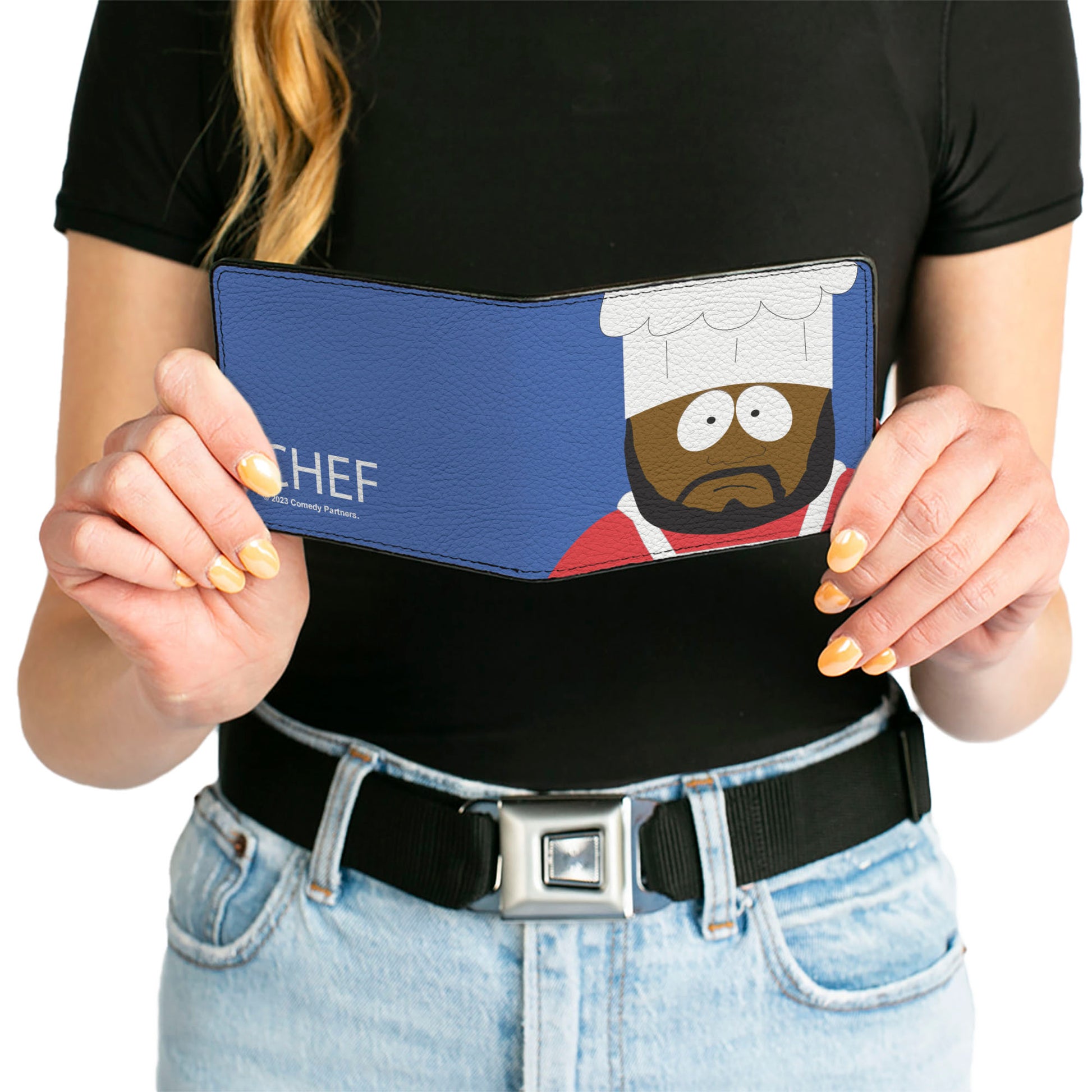 Bi-Fold Wallet - South Park CHEF Pose and Text Blue Bi-Fold Wallets South Park