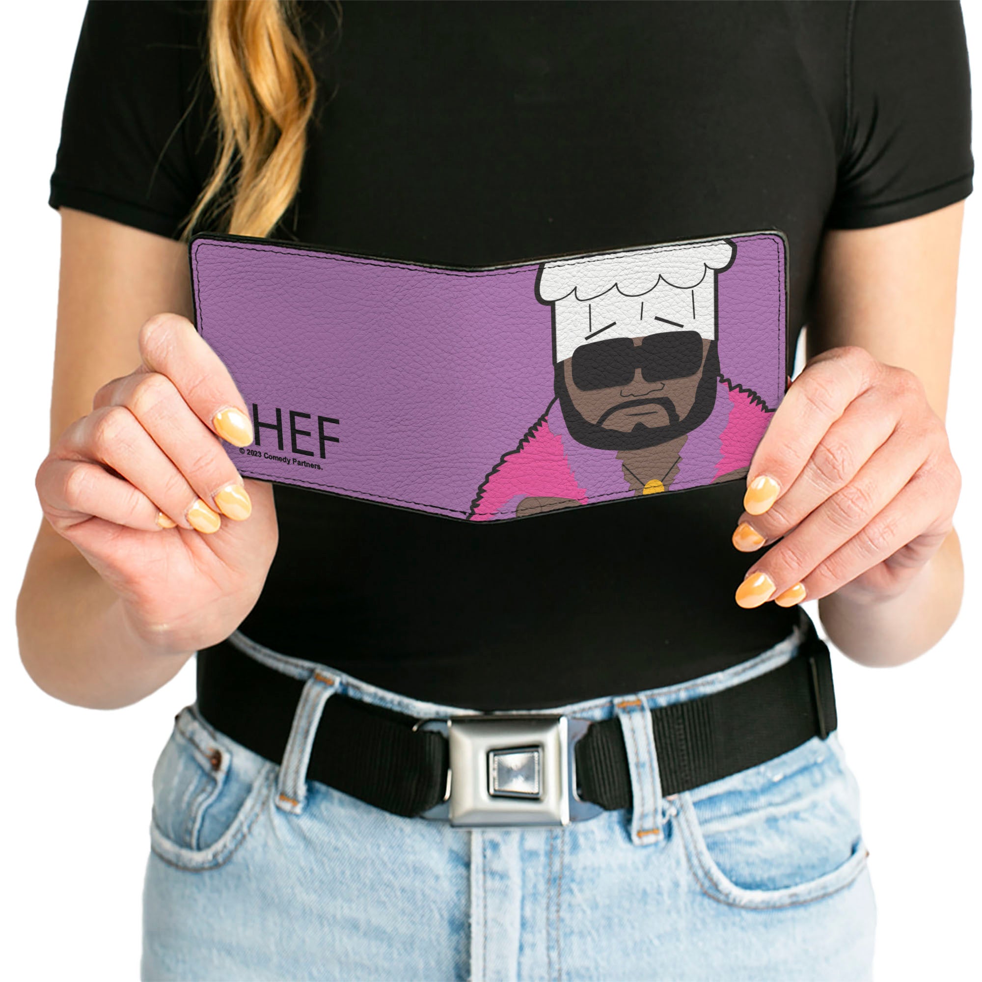 Bi-Fold Wallet - South Park CHEF Pose and Text Purple Bi-Fold Wallets South Park
