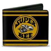 Bi-Fold Wallet - SUPER BEE Logo Stripes Black Yellow Bi-Fold Wallets Dodge