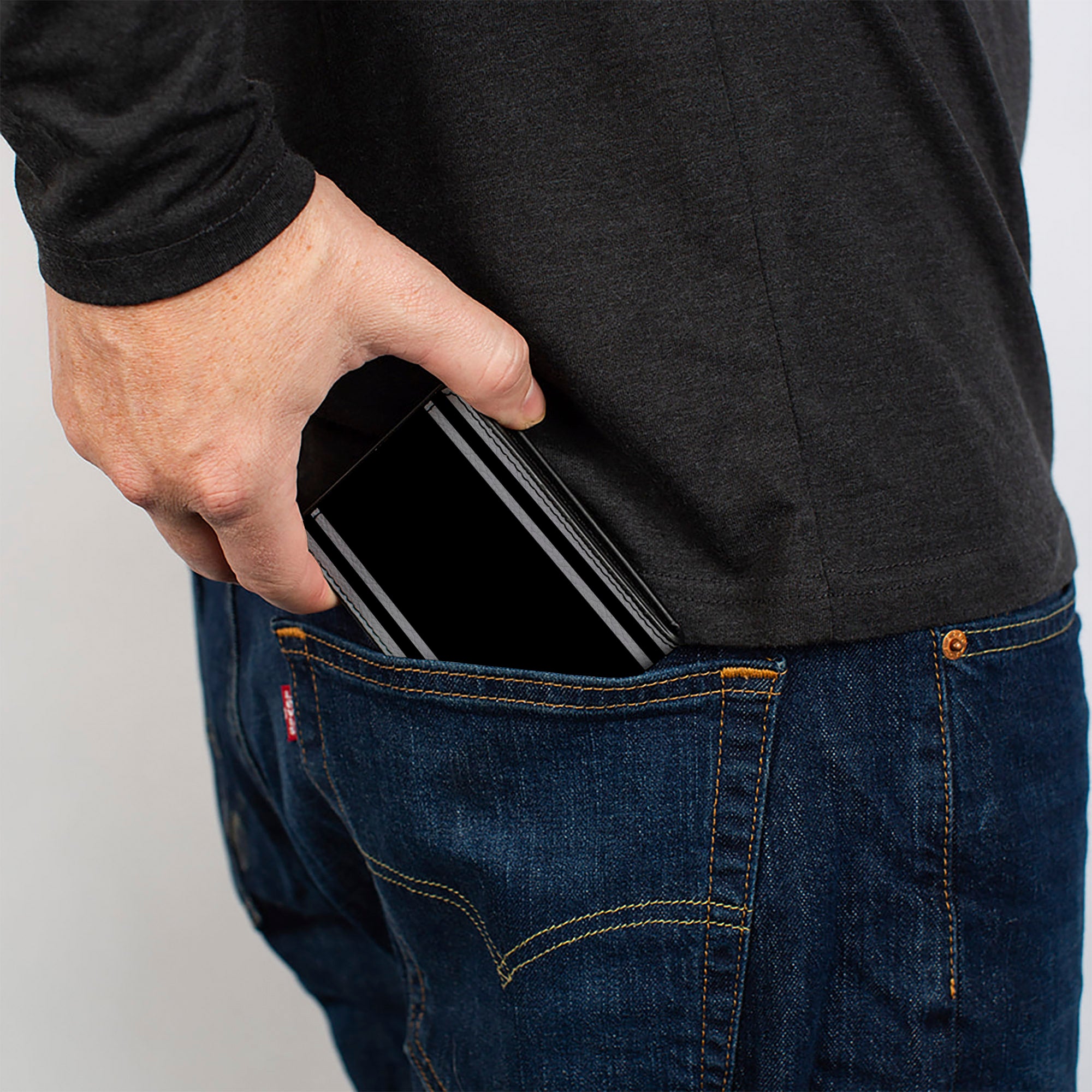 Bi-Fold Wallet - SUPER BEE Logo Stripes Black Gray Bi-Fold Wallets Dodge